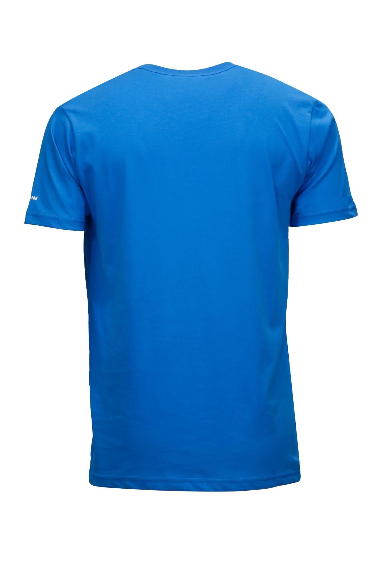 T-ShirtShinzoneErkek Bisiklet Yaka Standart Fit Shinzone Göğüs Baskılı Koyu mavi T-Shirt