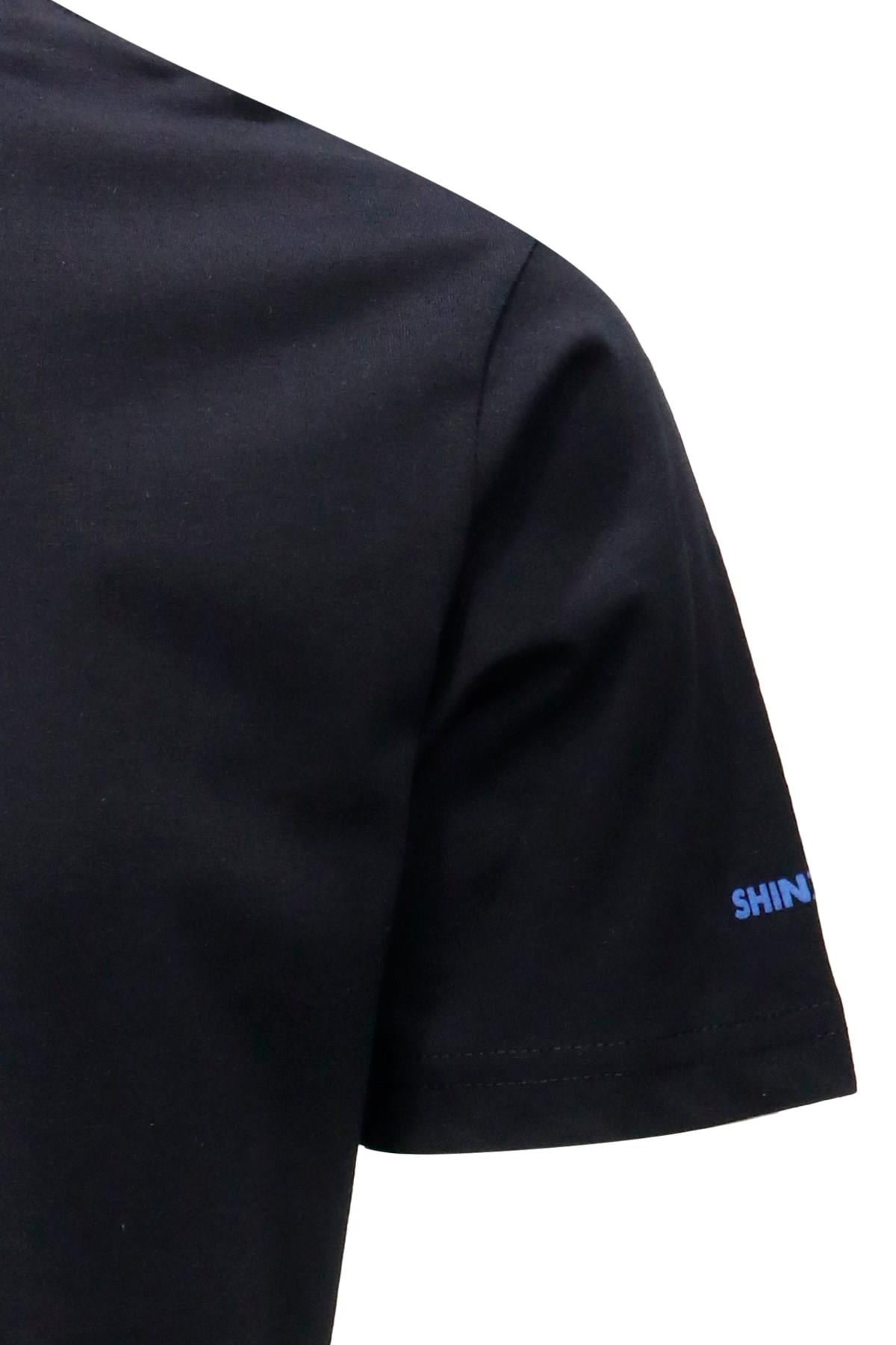 T-ShirtShinzoneErkek Bisiklet Yaka Standart Fit Shinzone Göğüs Baskılı Siyah T-Shirt