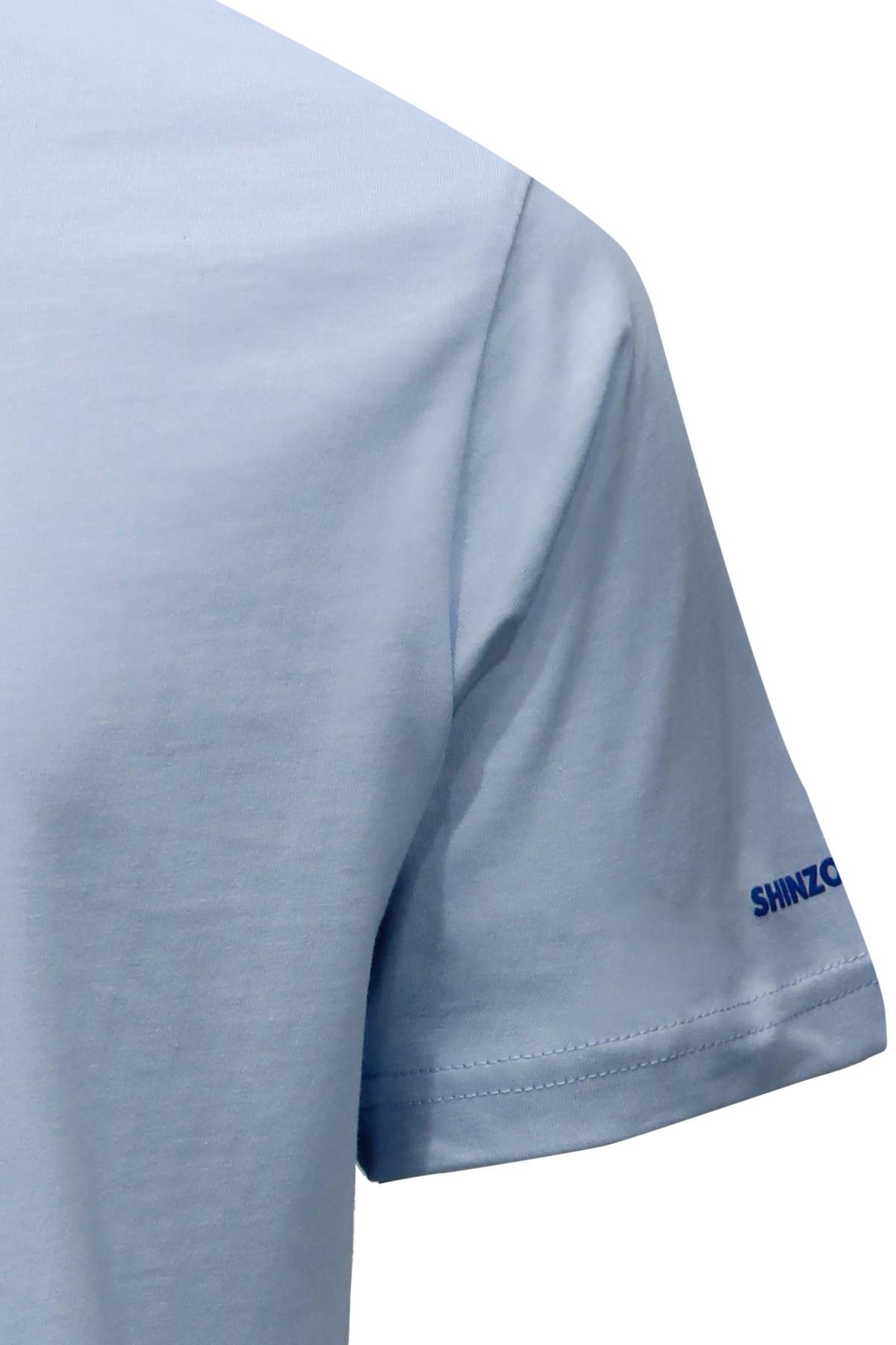 T-ShirtShinzoneErkek Bisiklet Yaka Standart Fit Shinzone Göğüs Baskılı Mavi T-Shirt