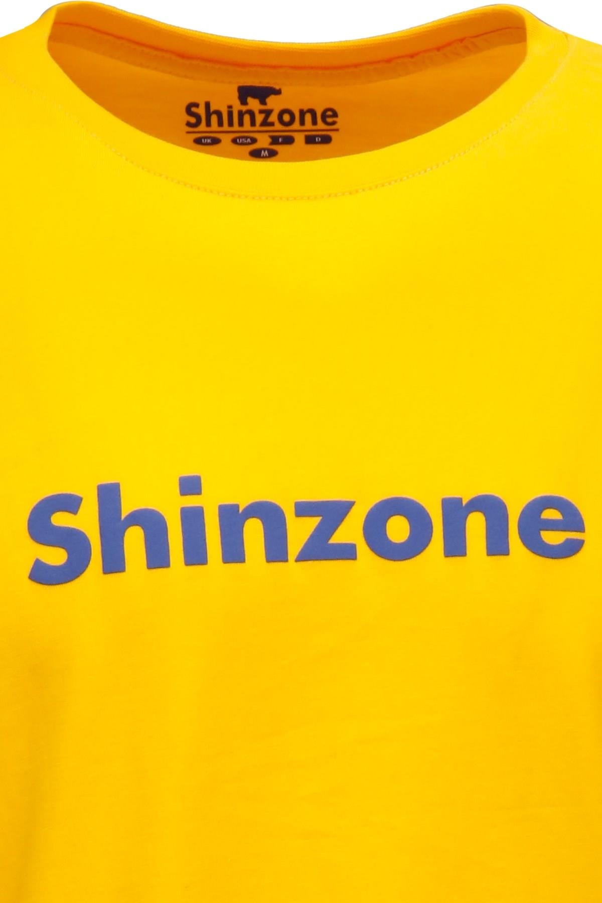 T-ShirtShinzoneErkek Bisiklet Yaka Standart Fit Shinzone Göğüs Baskılı Sarı T-Shirt