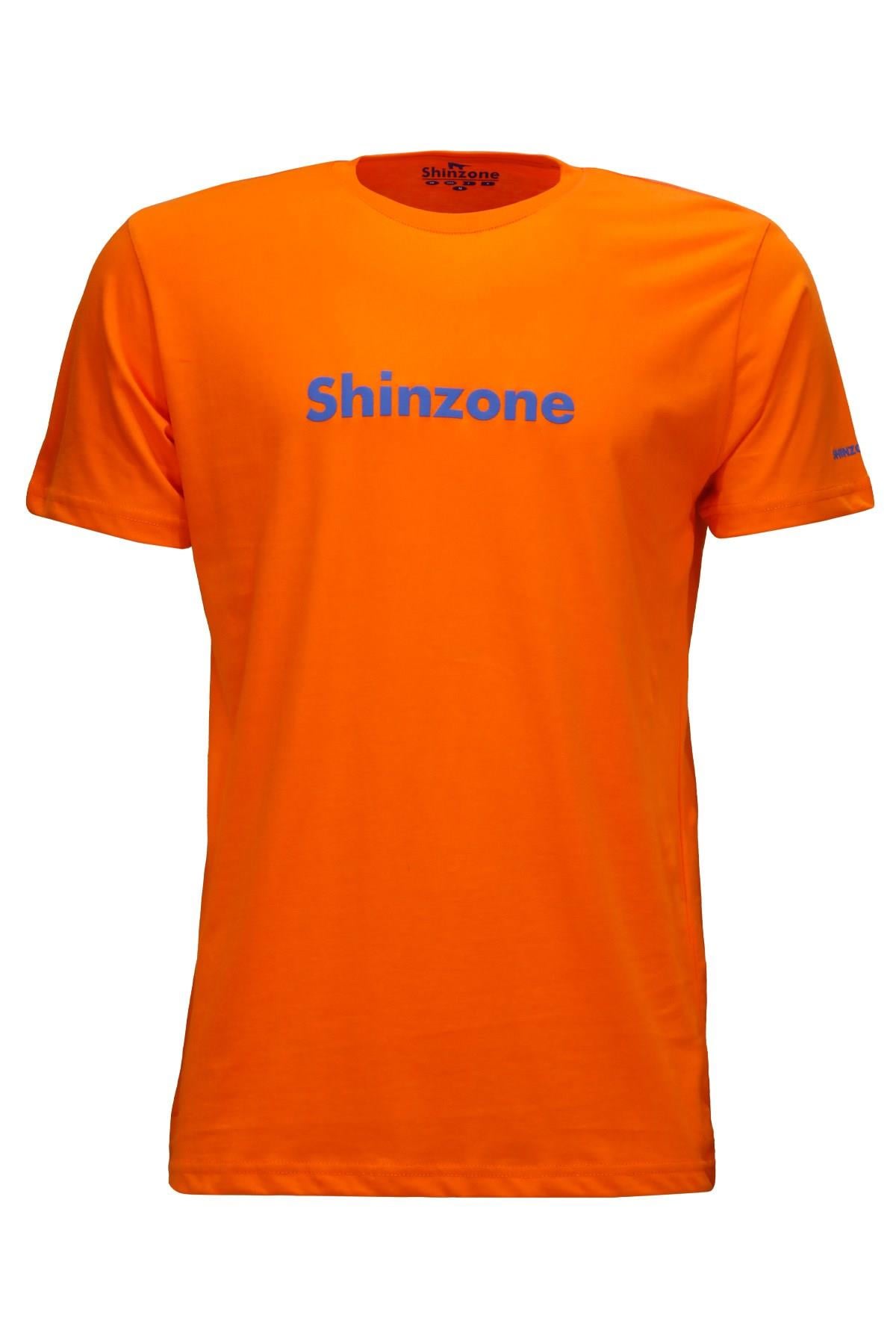 T-ShirtShinzoneErkek Bisiklet Yaka Standart Fit Shinzone Göğüs Baskılı Turuncu T-Shirt