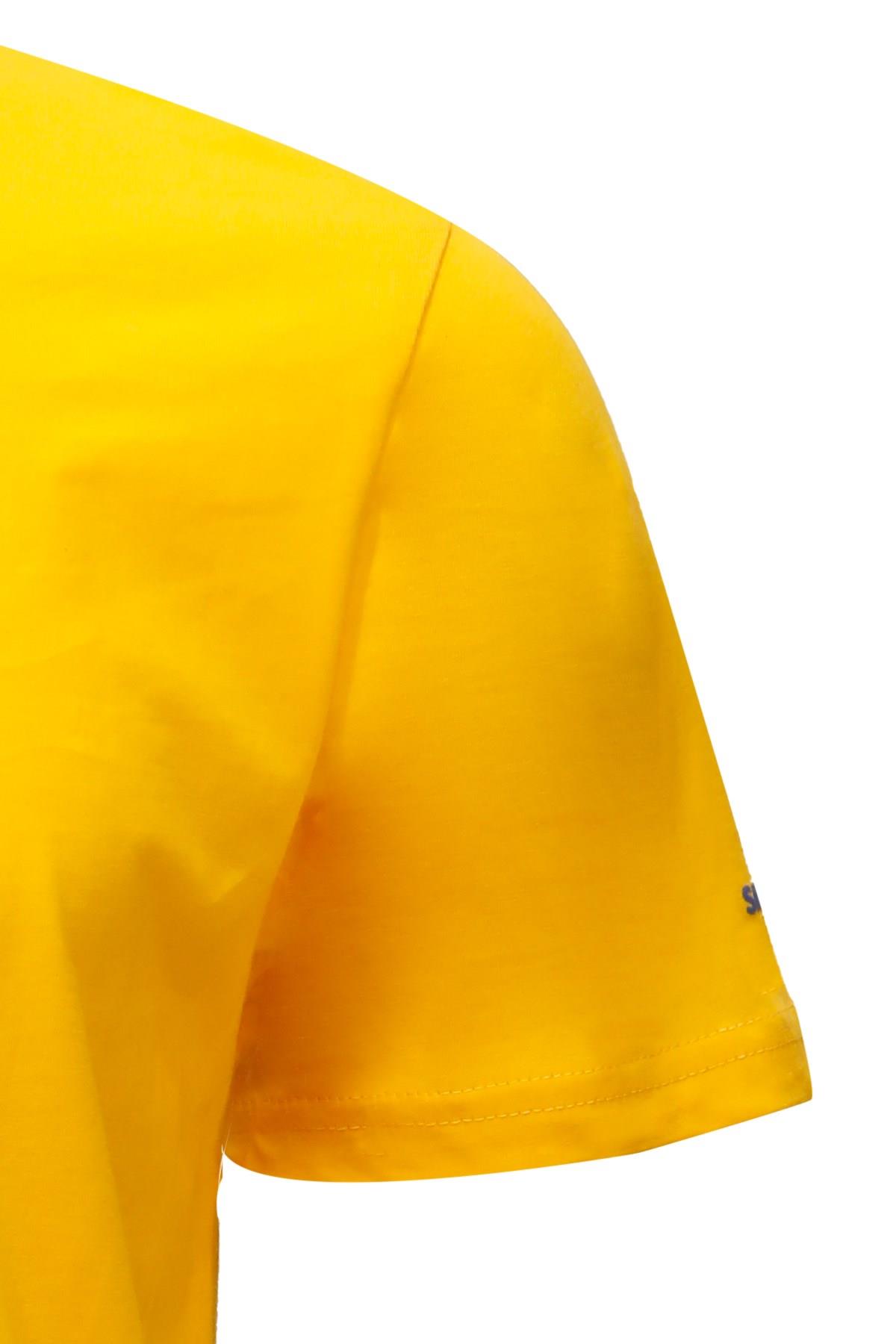 T-ShirtShinzoneErkek Bisiklet Yaka Standart Fit Shinzone Göğüs Baskılı Sarı T-Shirt
