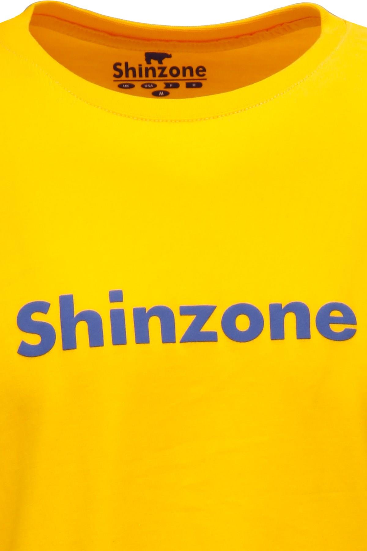 T-ShirtShinzoneErkek Bisiklet Yaka Standart Fit Shinzone Göğüs Baskılı Sarı T-Shirt