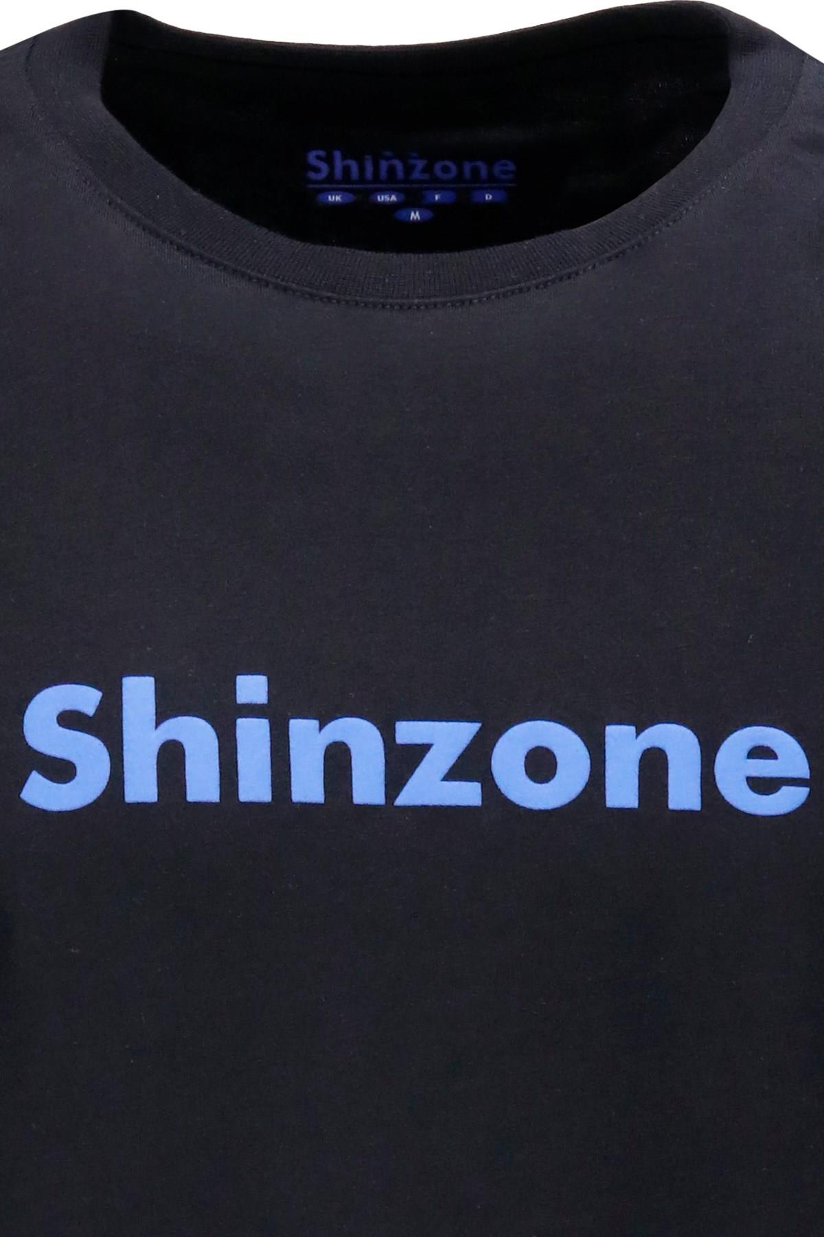 T-ShirtShinzoneErkek Bisiklet Yaka Standart Fit Shinzone Göğüs Baskılı Siyah T-Shirt