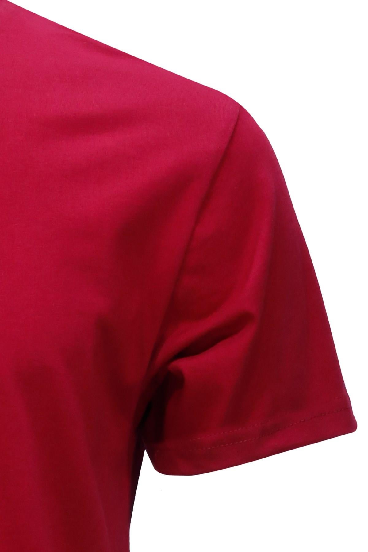 T-ShirtShinzoneErkek Bisiklet Yaka Standart Fit Shinzone Göğüs Baskılı Bordo T-Shirt