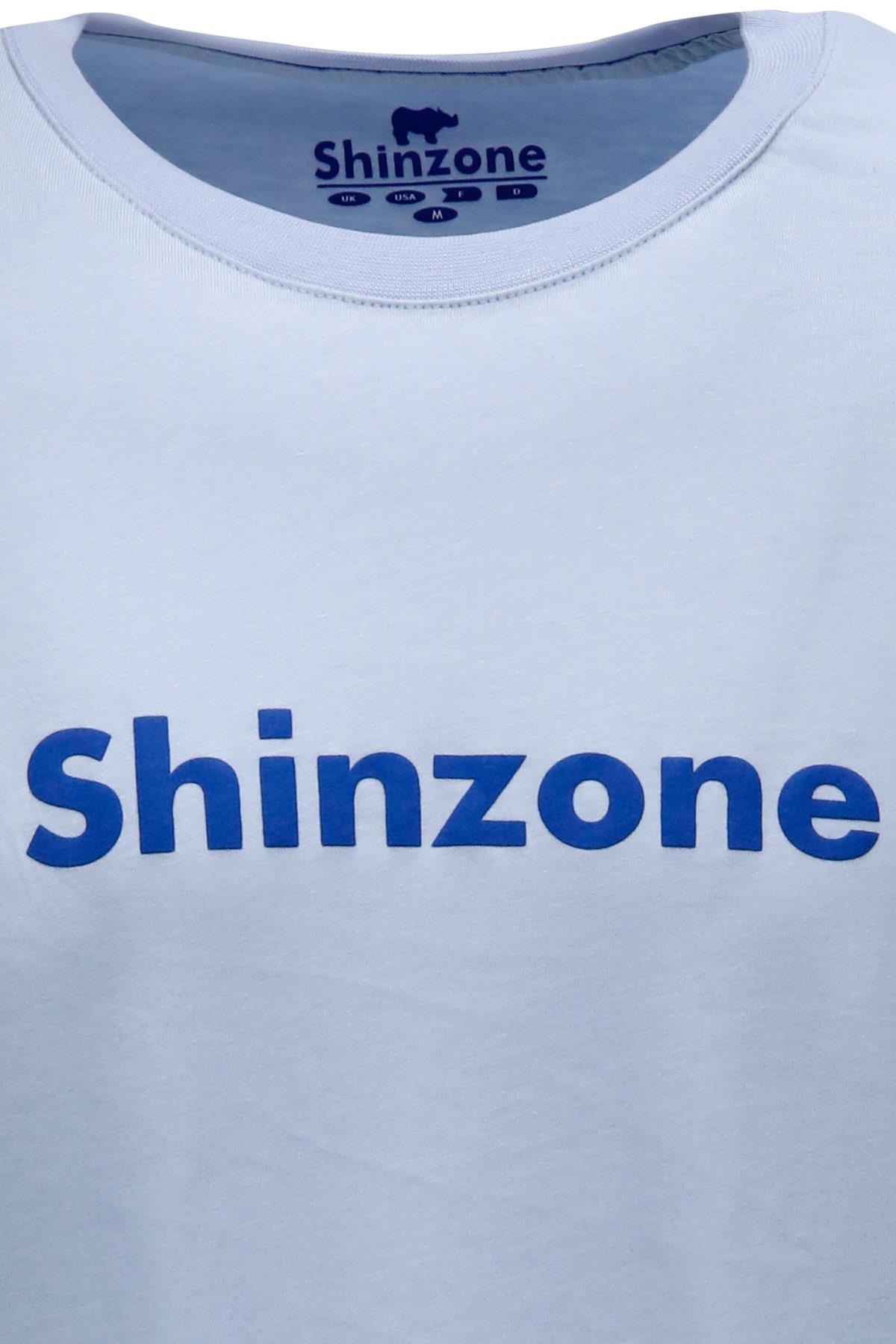 T-ShirtShinzoneErkek Bisiklet Yaka Standart Fit Shinzone Göğüs Baskılı Mavi T-Shirt