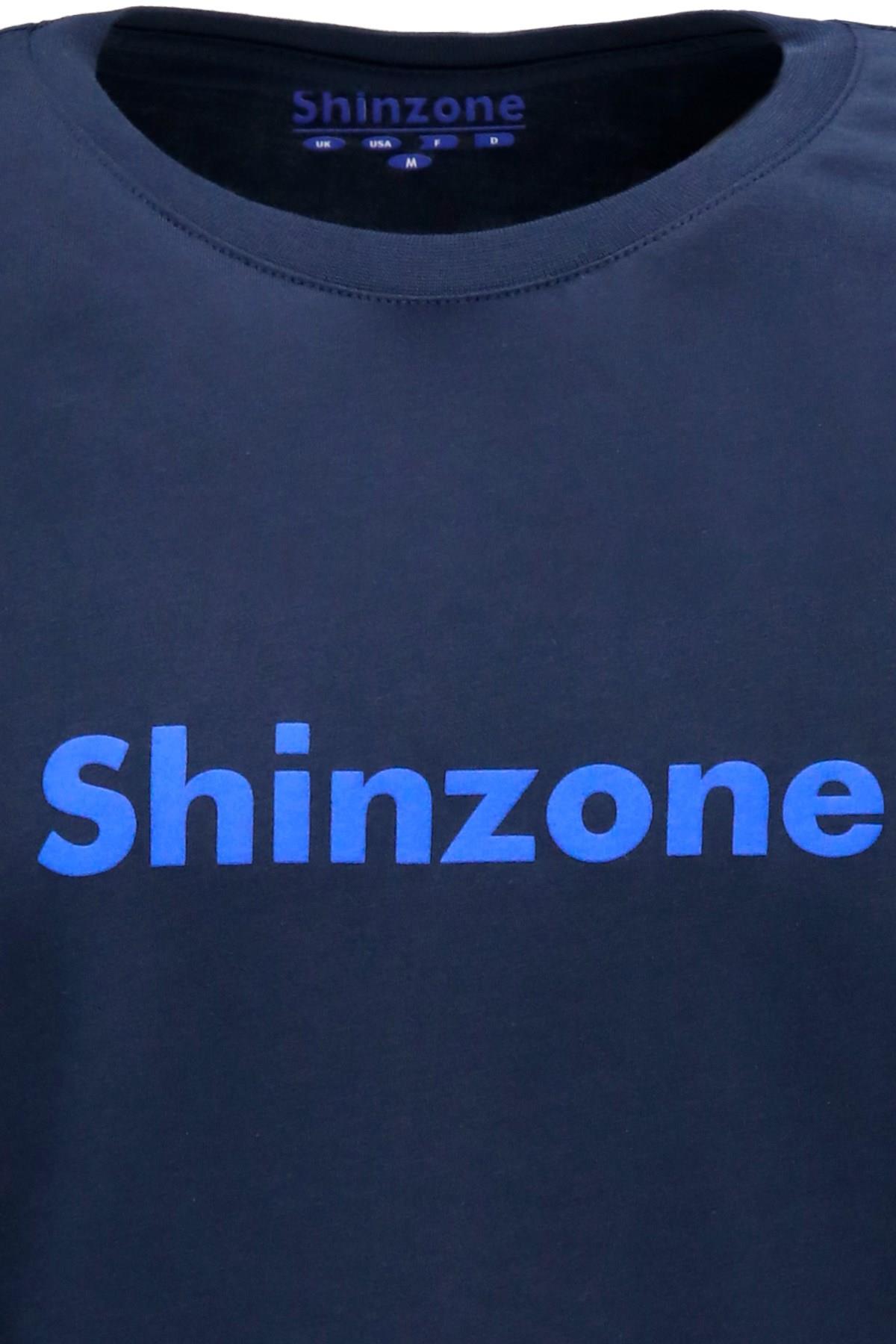 T-ShirtShinzoneErkek Bisiklet Yaka Standart Fit Shinzone Göğüs Baskılı Lacivert T-Shirt