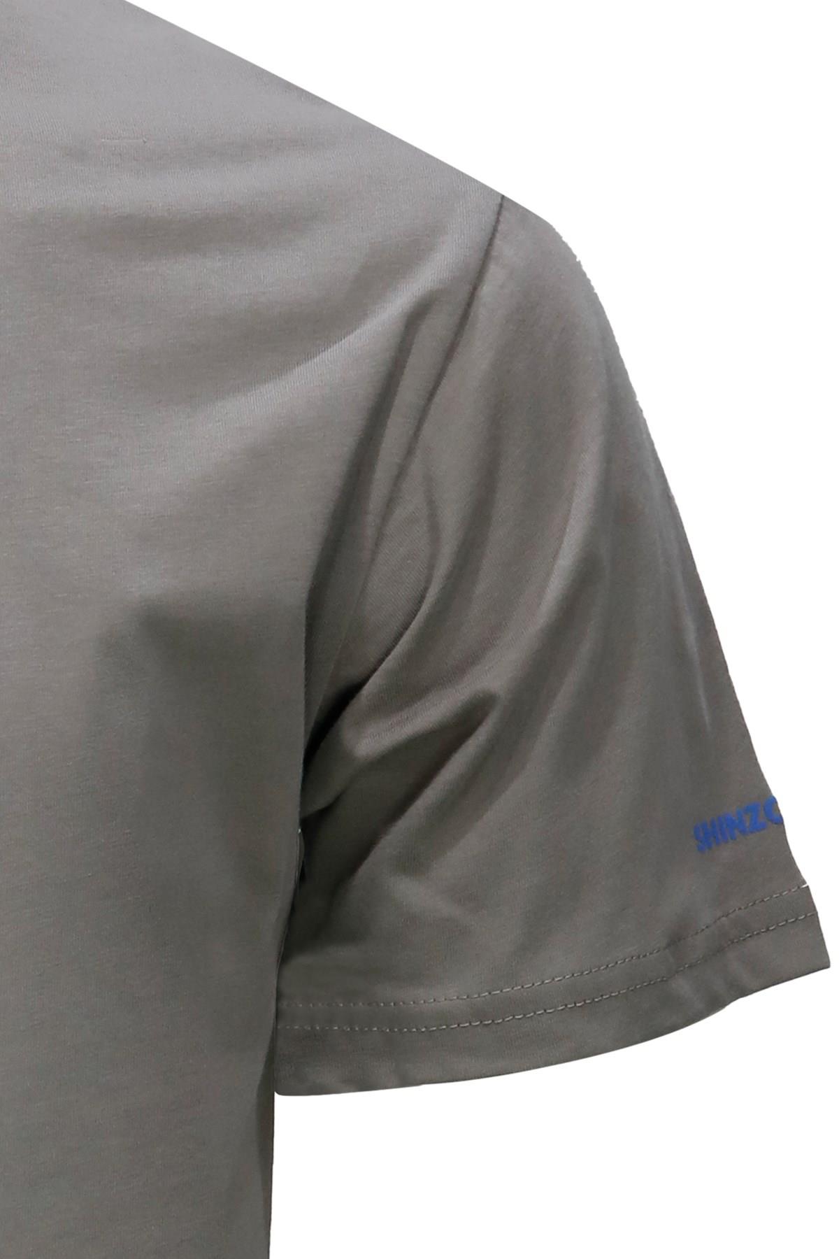 T-ShirtShinzoneErkek Bisiklet Yaka Standart Fit Shinzone Göğüs Baskılı Vizon T-Shirt