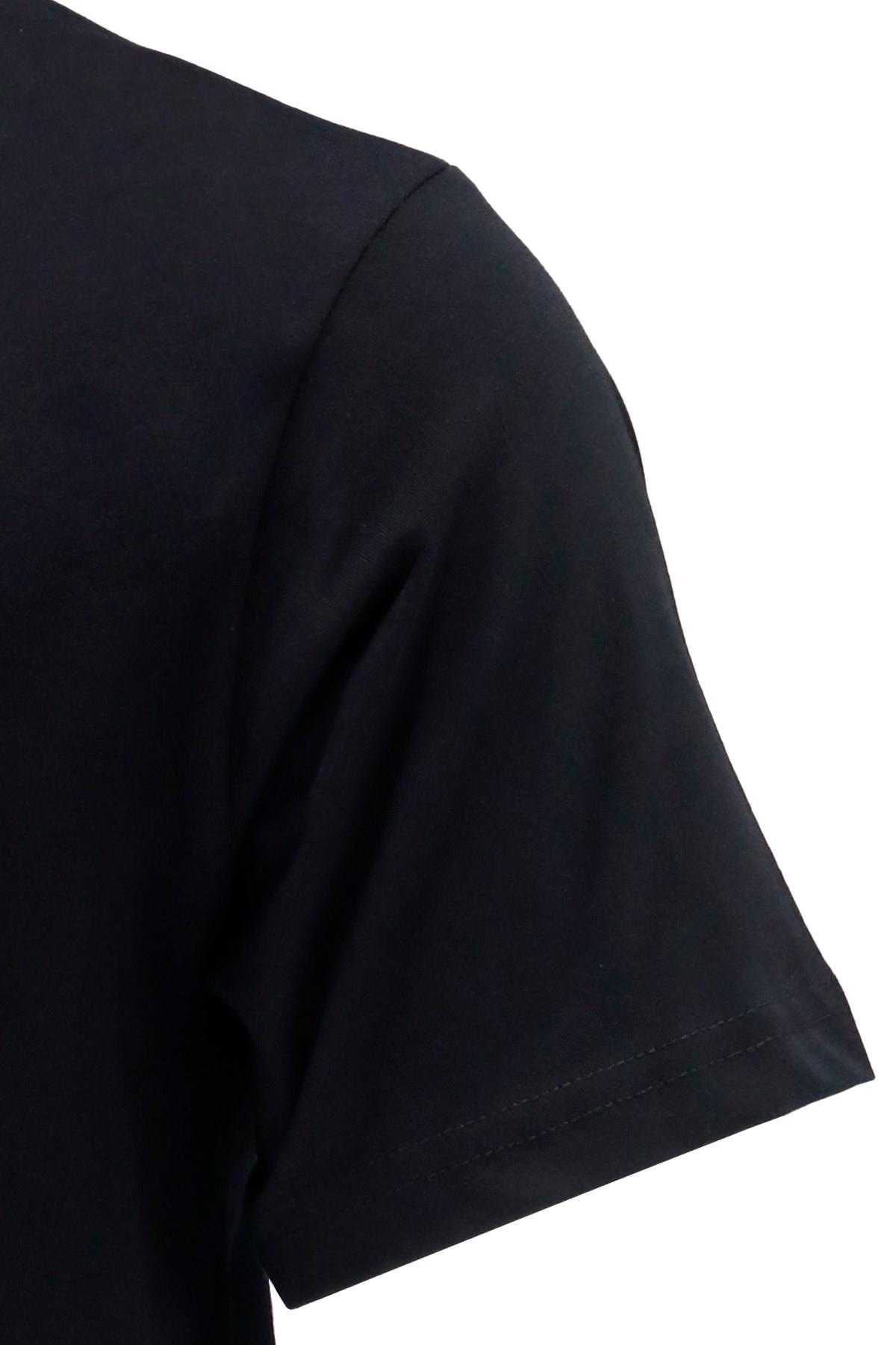 T-ShirtShinzoneErkek Bisiklet Yaka Standart Göğüs Baskılı Siyah T-Shirt