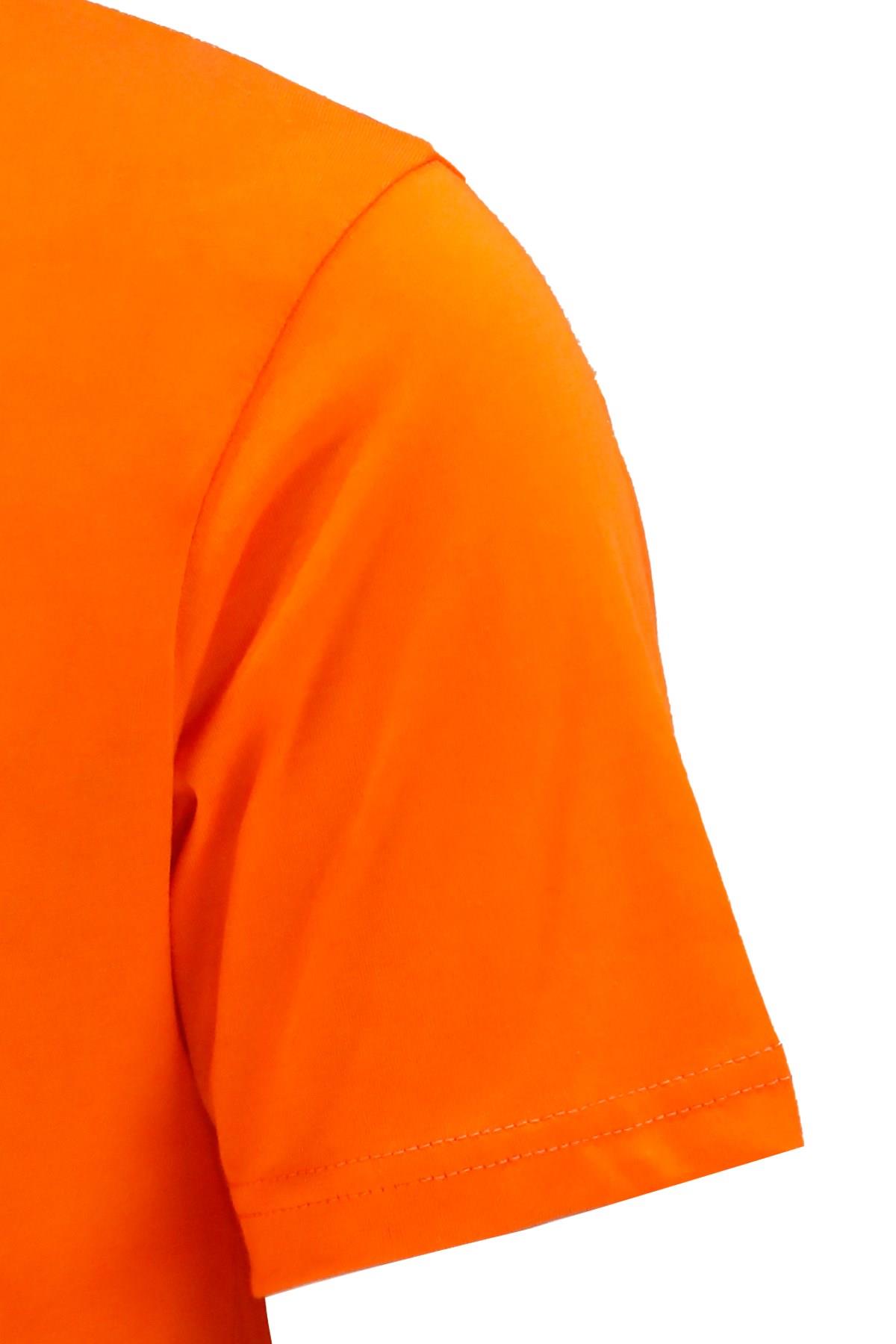 T-ShirtShinzoneErkek Bisiklet Yaka Standart Göğüs Baskılı Turuncu T-Shirt