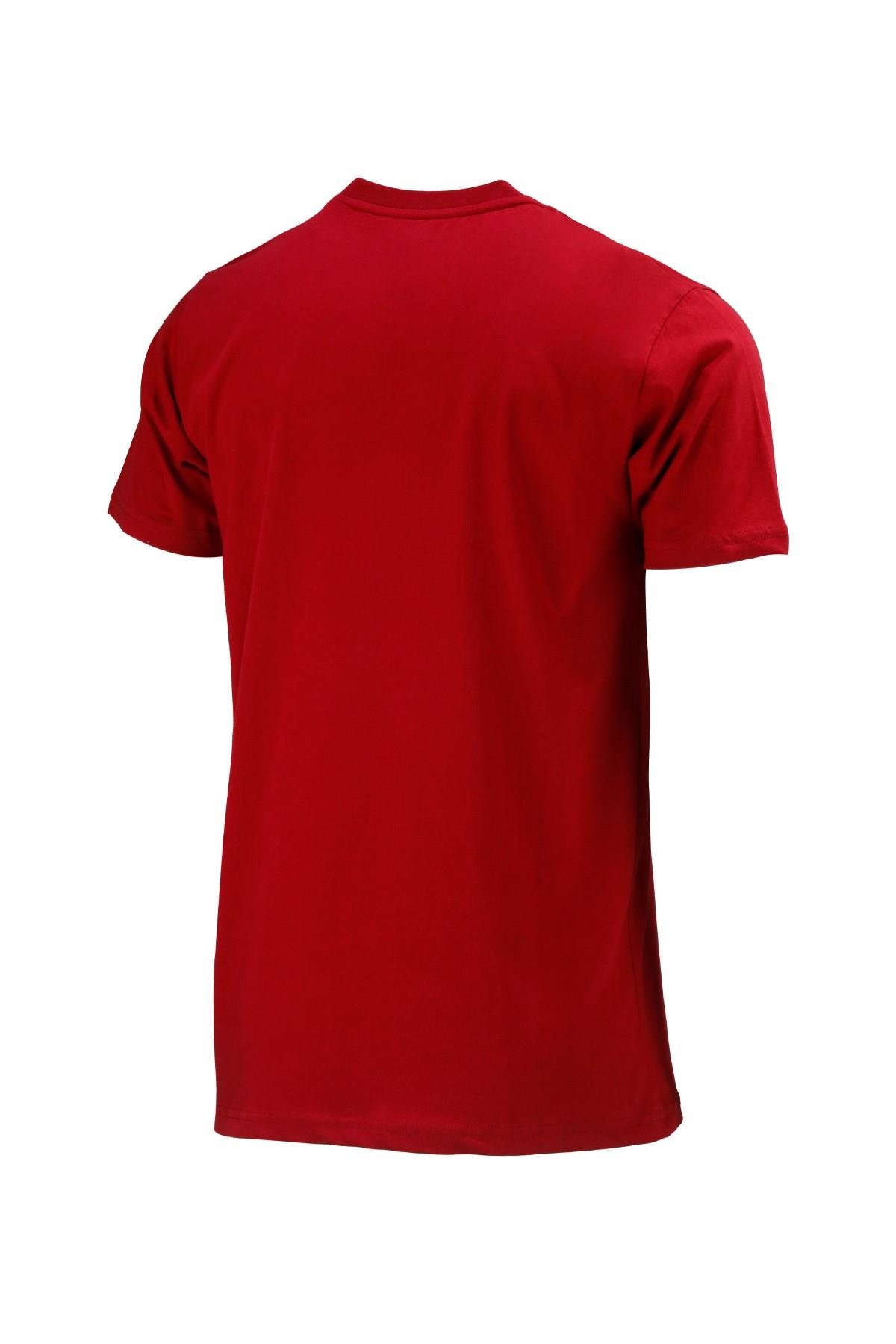 T-ShirtShinzoneErkek Bisiklet Yaka Standart Göğüs Baskılı Bordo T-Shirt