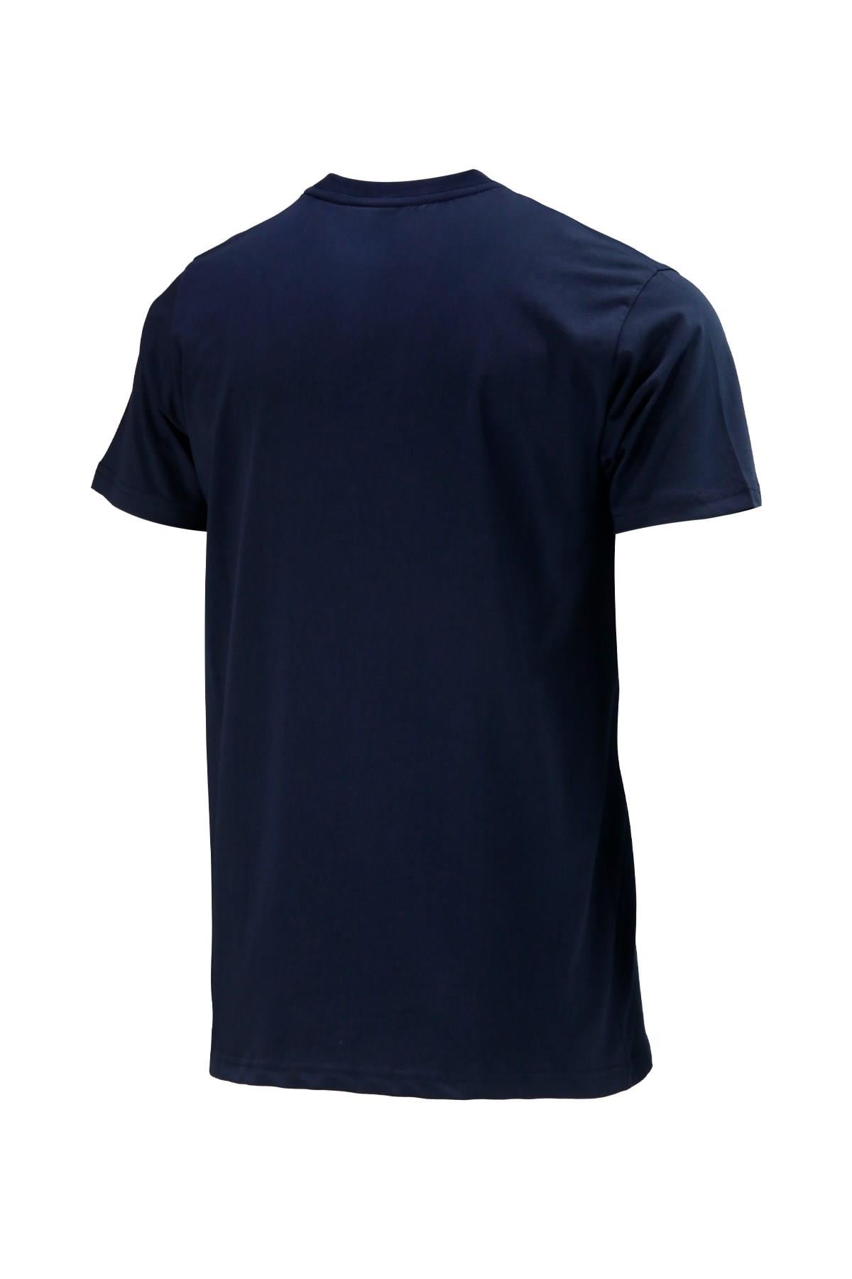 T-ShirtShinzoneErkek Bisiklet Yaka Standart Göğüs Baskılı Lacivert T-Shirt