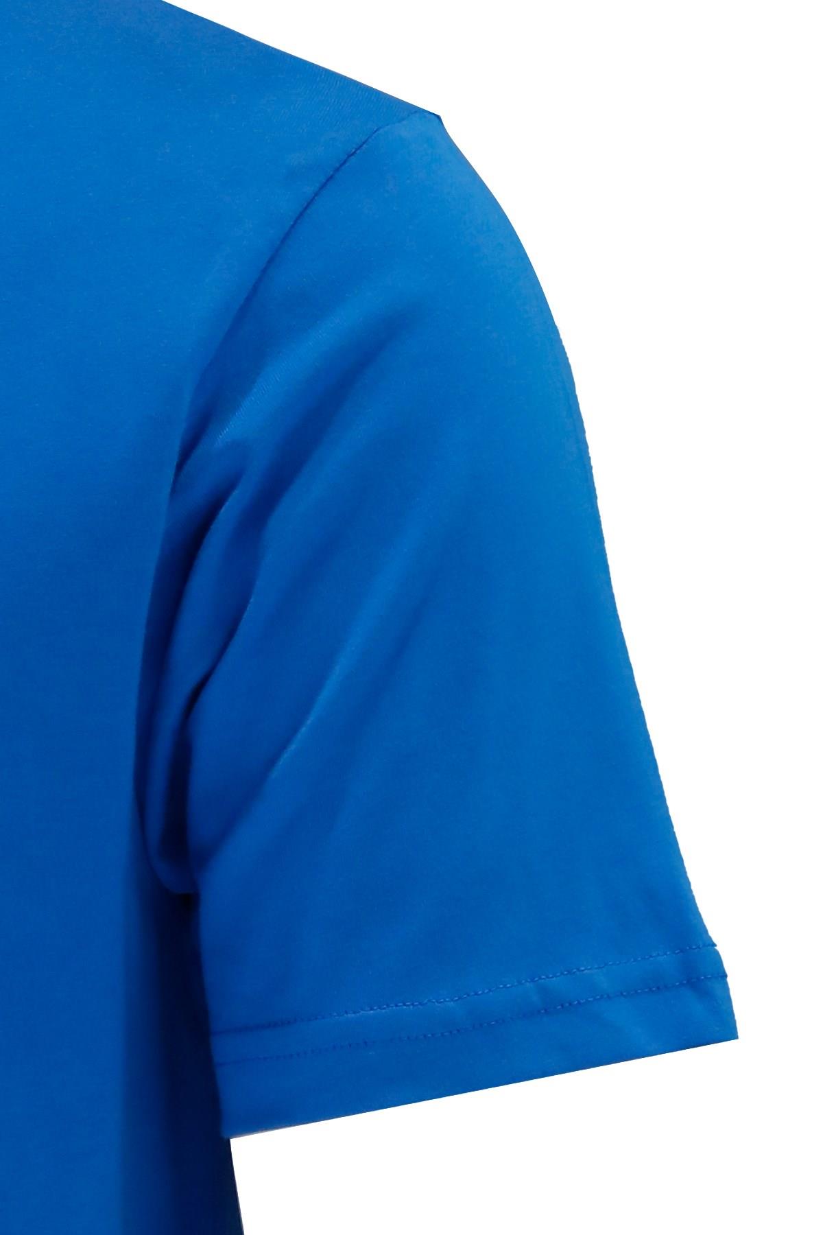 T-ShirtShinzoneErkek Bisiklet Yaka Standart Göğüs Baskılı Koyu Mavi T-Shirt