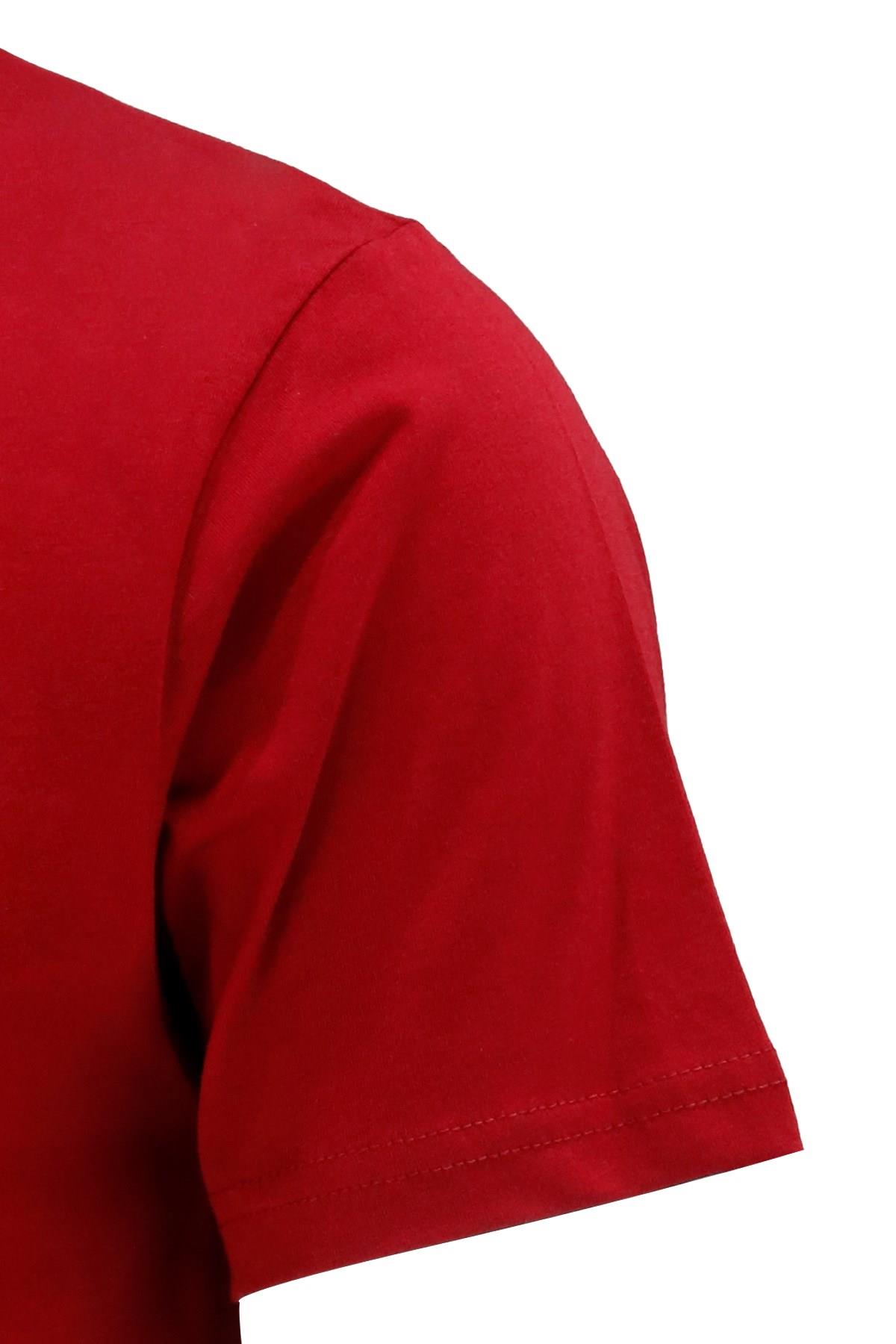 T-ShirtShinzoneErkek Bisiklet Yaka Standart Göğüs Baskılı Bordo T-Shirt