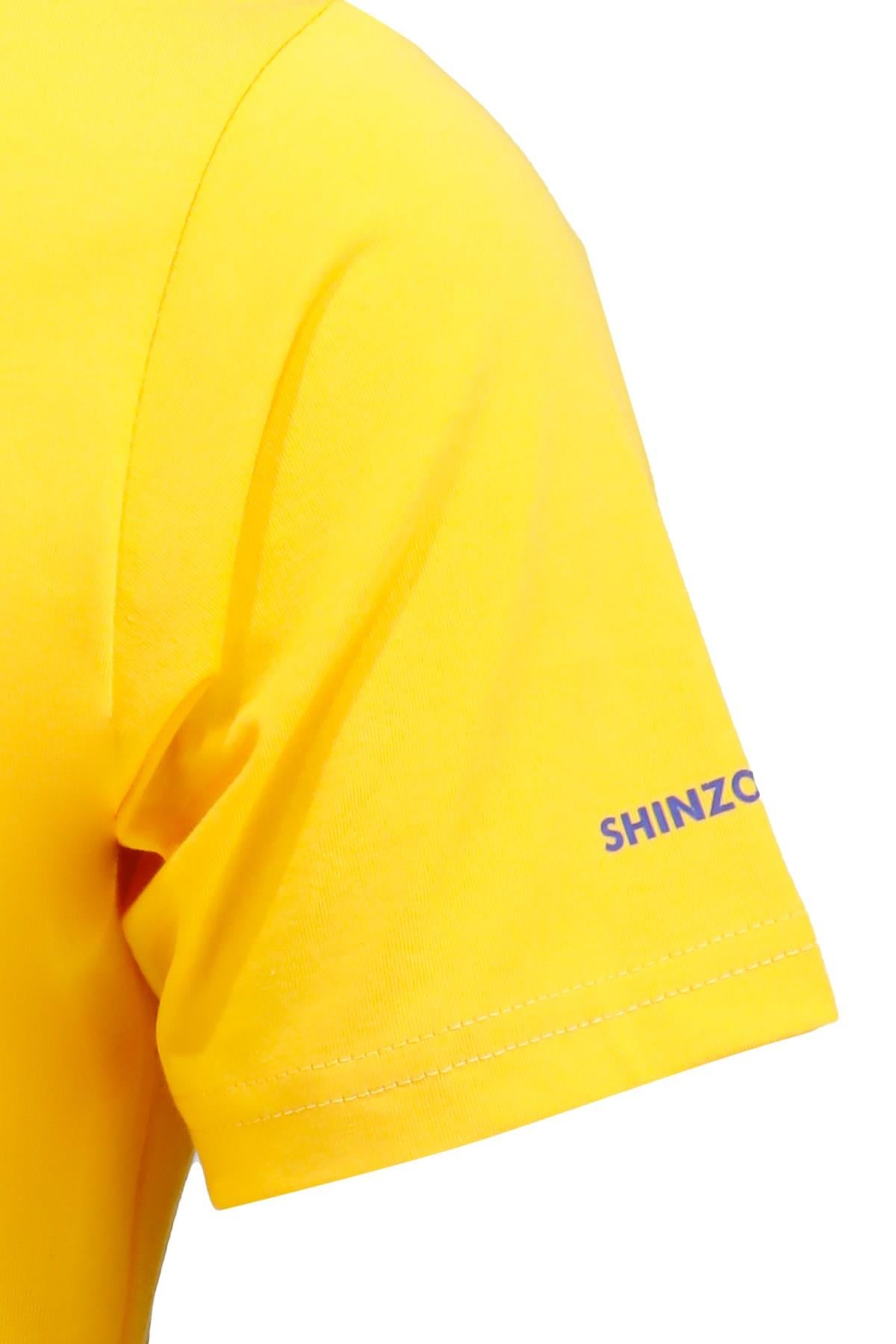T-ShirtShinzoneErkek Bisiklet Yaka Yazlık Göğüs Baskılı Standart Fit Sarı T-Shirt