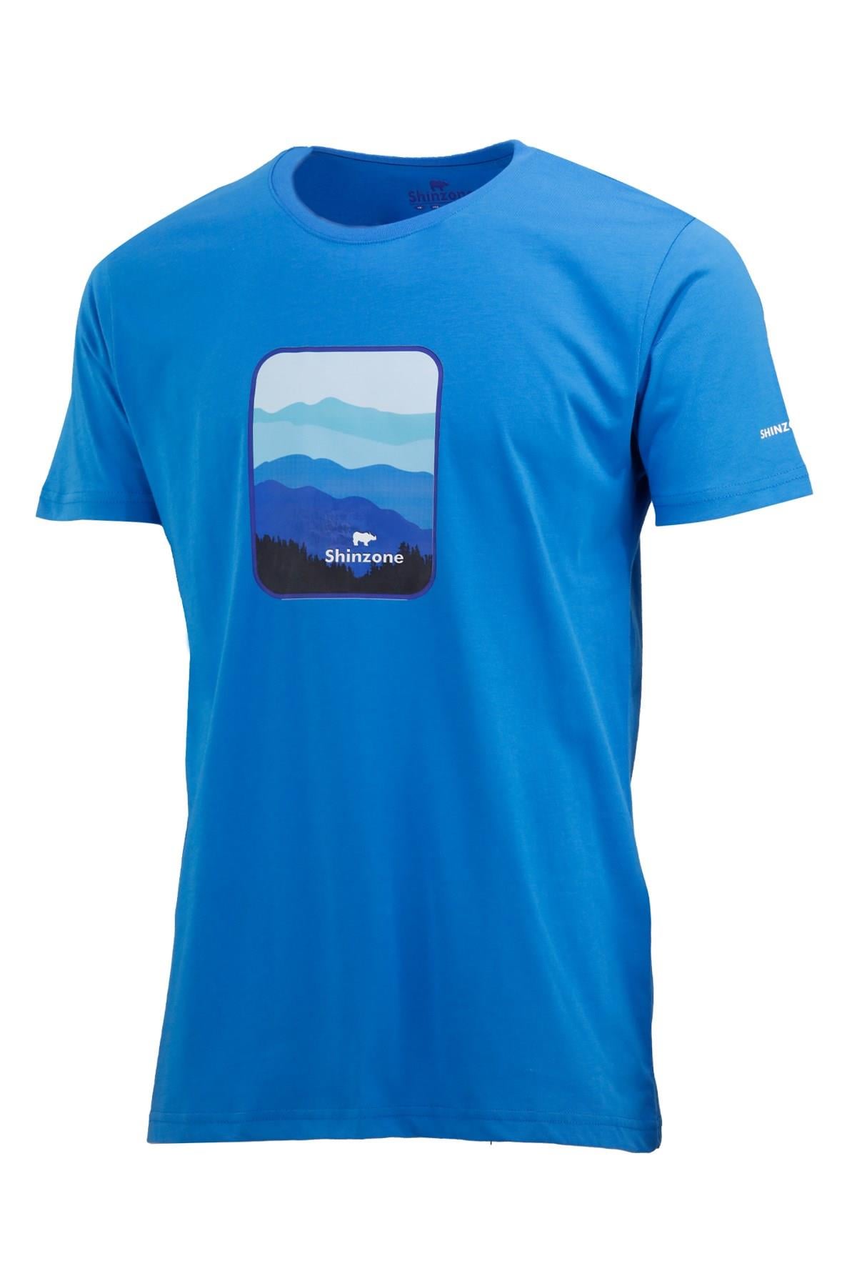 T-ShirtShinzoneErkek Bisiklet Yaka Yazlık Göğüs Baskılı Standart Fit Royal T-Shirt