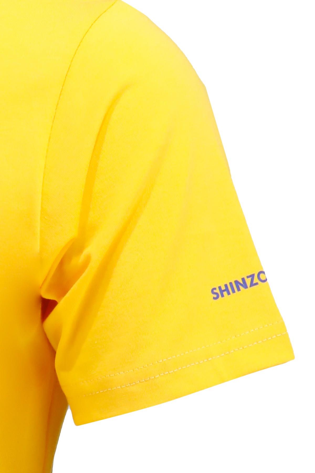 T-ShirtShinzoneErkek Bisiklet Yaka Yazlık Göğüs Baskılı Standart Fit Sarı T-Shirt