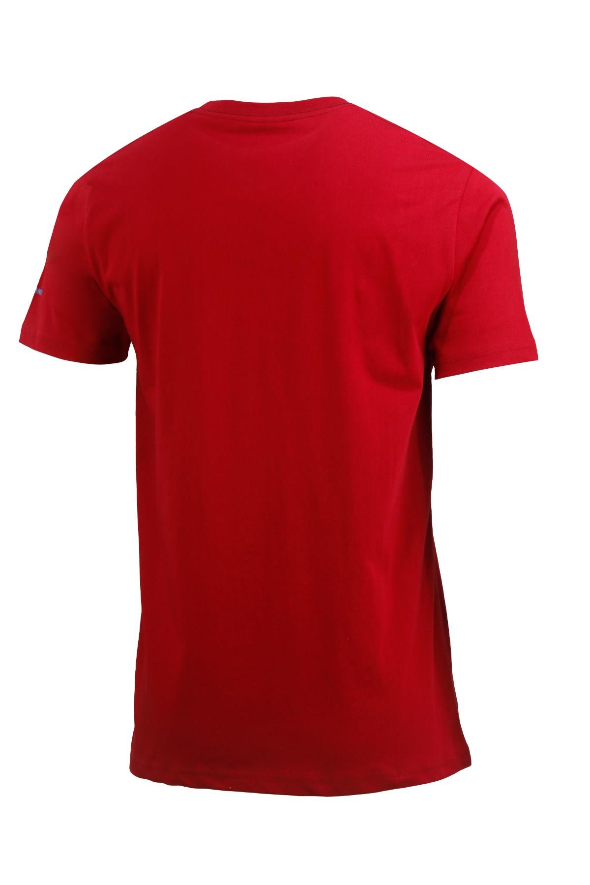 T-ShirtShinzoneErkek Bisiklet Yaka Yazlık Göğüs Baskılı Standart Fit Bordo T-Shirt