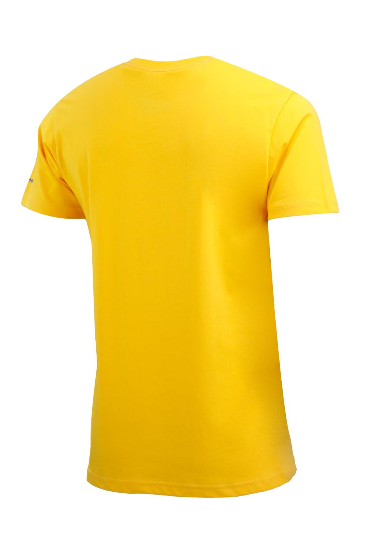T-ShirtShinzoneErkek Bisiklet Yaka Yazlık Göğüs Baskılı Standart Fit Sarı T-Shirt