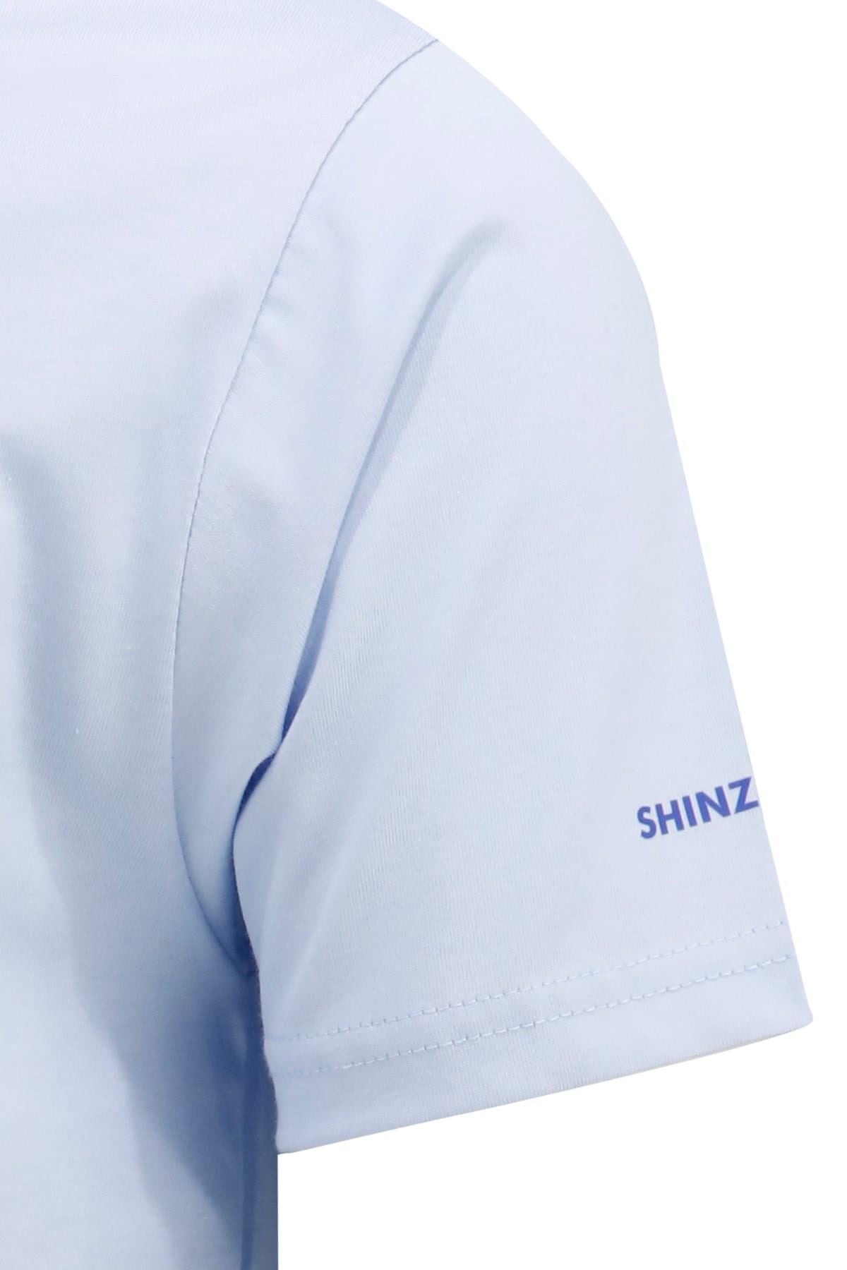 T-ShirtShinzoneErkek Bisiklet Yaka Yazlık Göğüs Baskılı Standart Fit Mavi T-Shirt