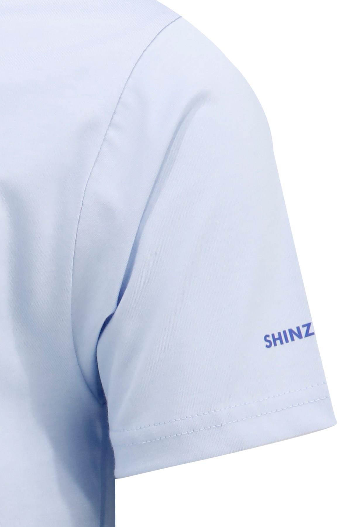T-ShirtShinzoneErkek Bisiklet Yaka Yazlık Göğüs Baskılı Standart Fit Mavi T-Shirt