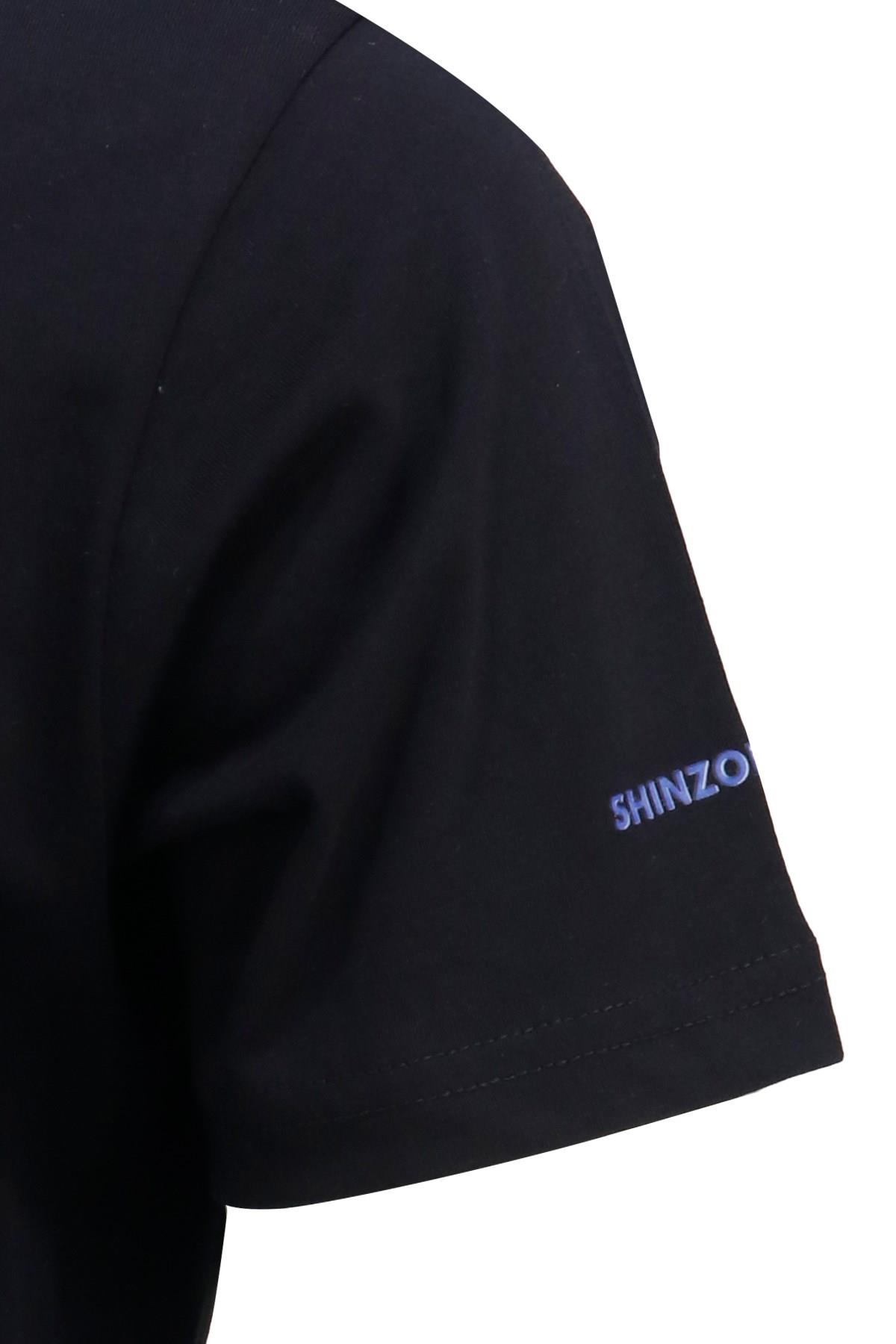 T-ShirtShinzoneErkek Bisiklet Yaka Yazlık Göğüs Baskılı Standart Fit Siyah T-Shirt