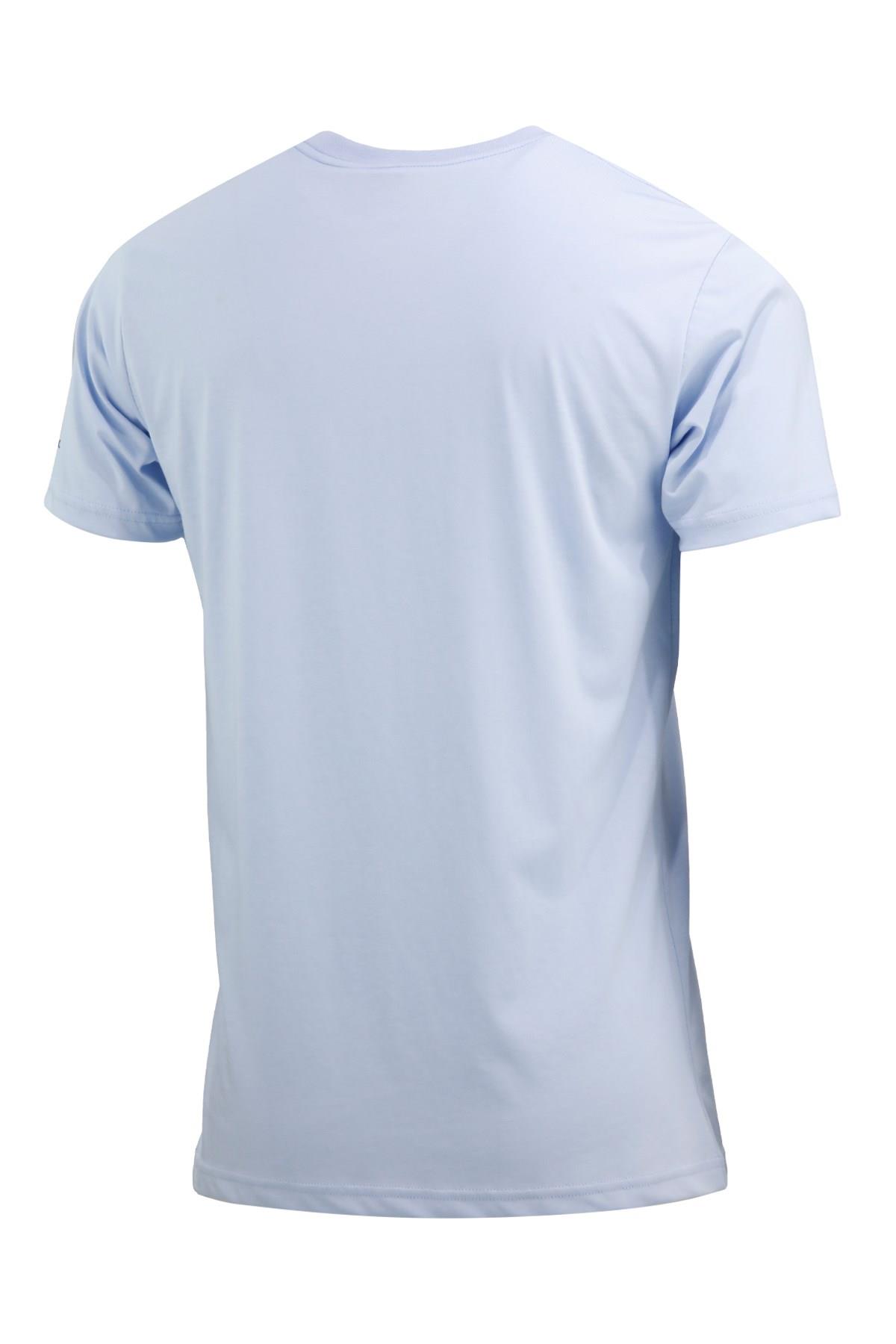 T-ShirtShinzoneErkek Bisiklet Yaka Yazlık Göğüs Baskılı Standart Fit Mavi T-Shirt