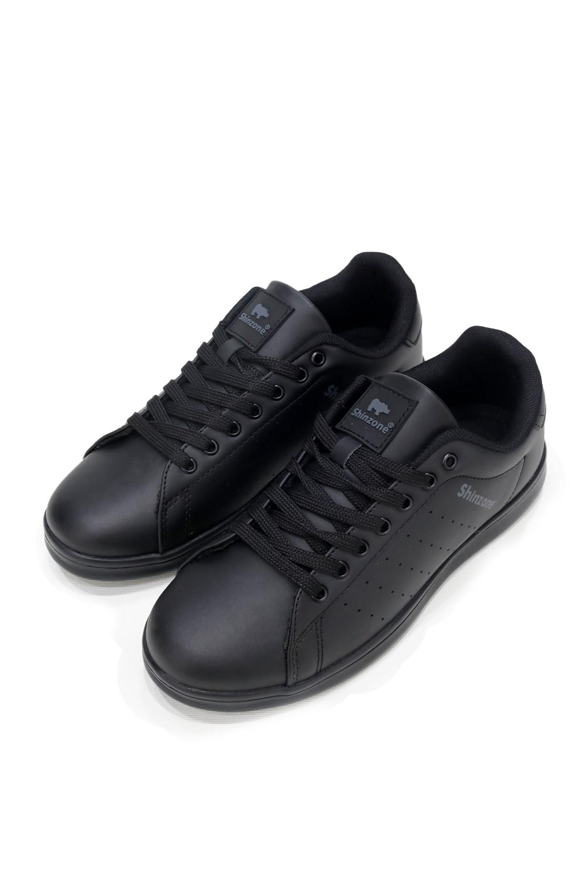 Erkek Spor AyakkabıShinzoneErkek Büyük Beden Sneakers Bağcıklı Siyah Füme Spor Ayakkabı