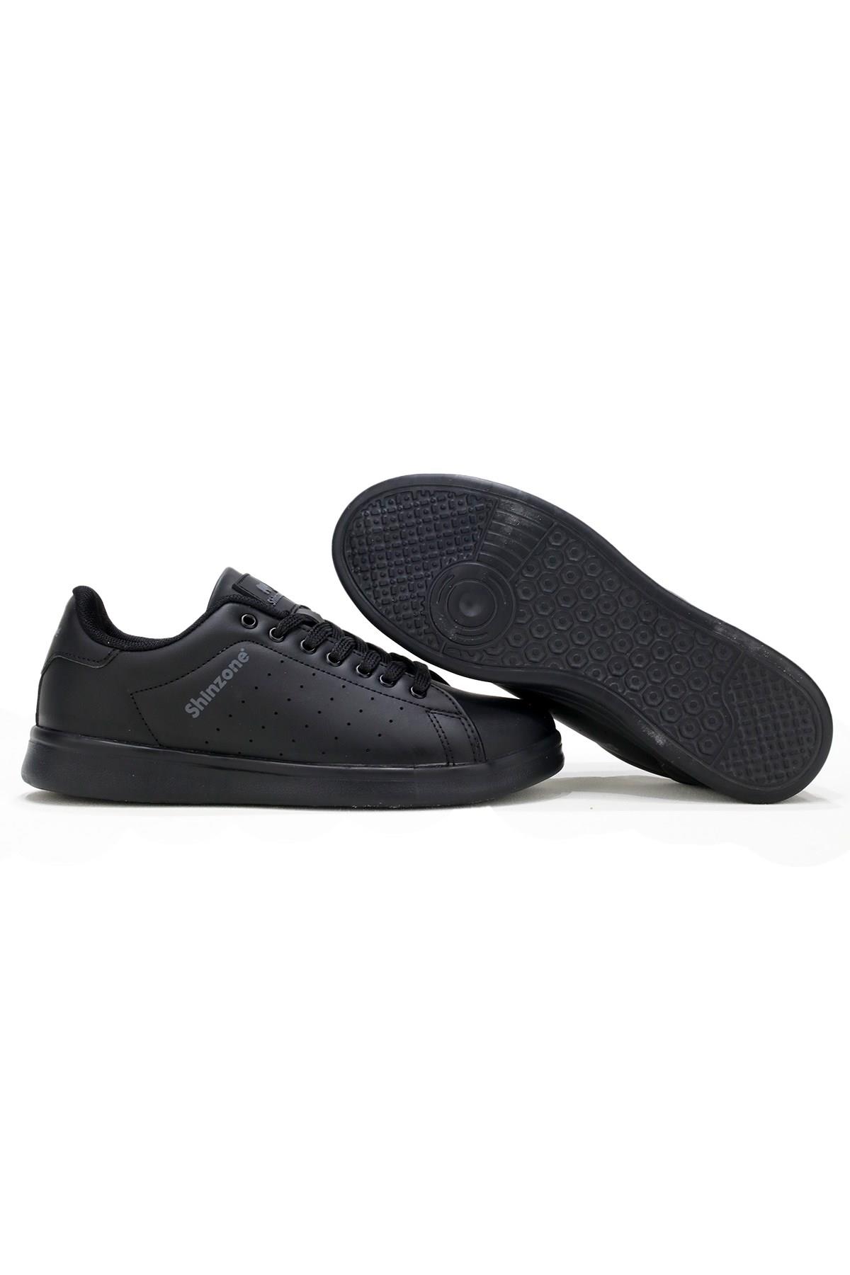Erkek Spor AyakkabıShinzoneErkek Büyük Beden Sneakers Bağcıklı Siyah Füme Spor Ayakkabı