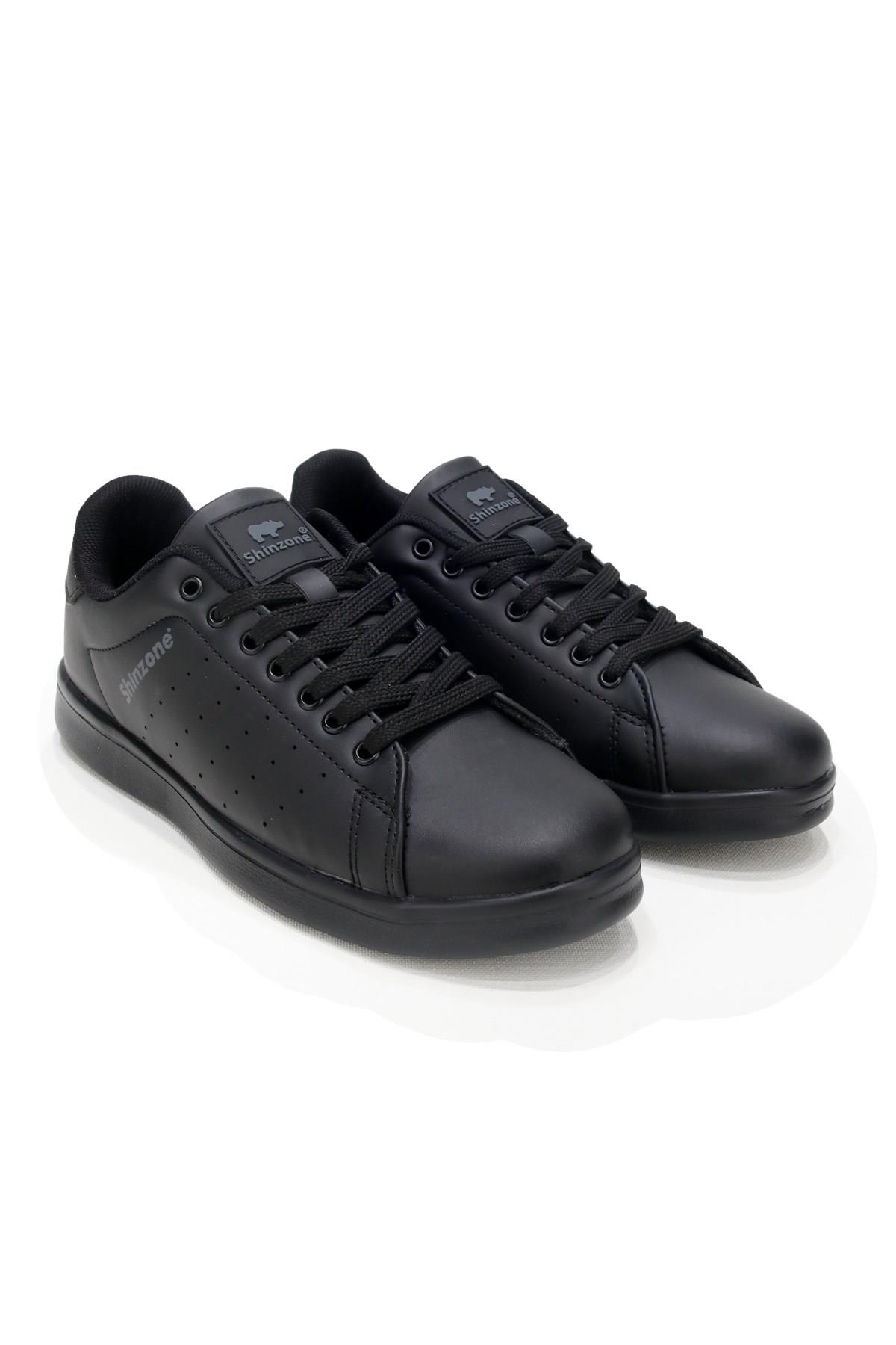 Erkek Spor AyakkabıShinzoneErkek Büyük Beden Sneakers Bağcıklı Siyah Füme Spor Ayakkabı