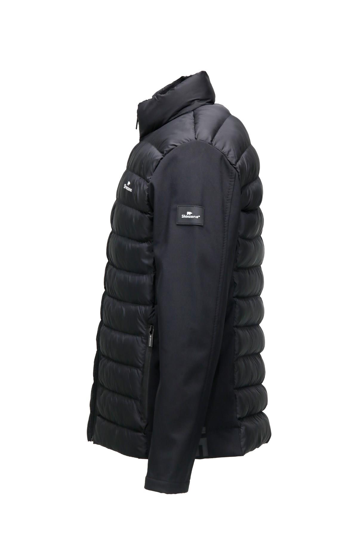 MontShinzoneErkek Dikyaka Kolu Softshell Şişme Siyah Mont