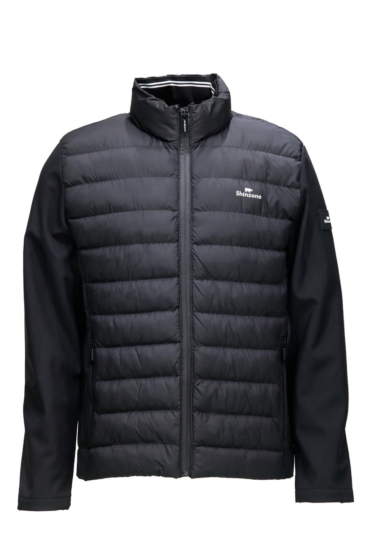 MontShinzoneErkek Dikyaka Kolu Softshell Şişme Siyah Mont