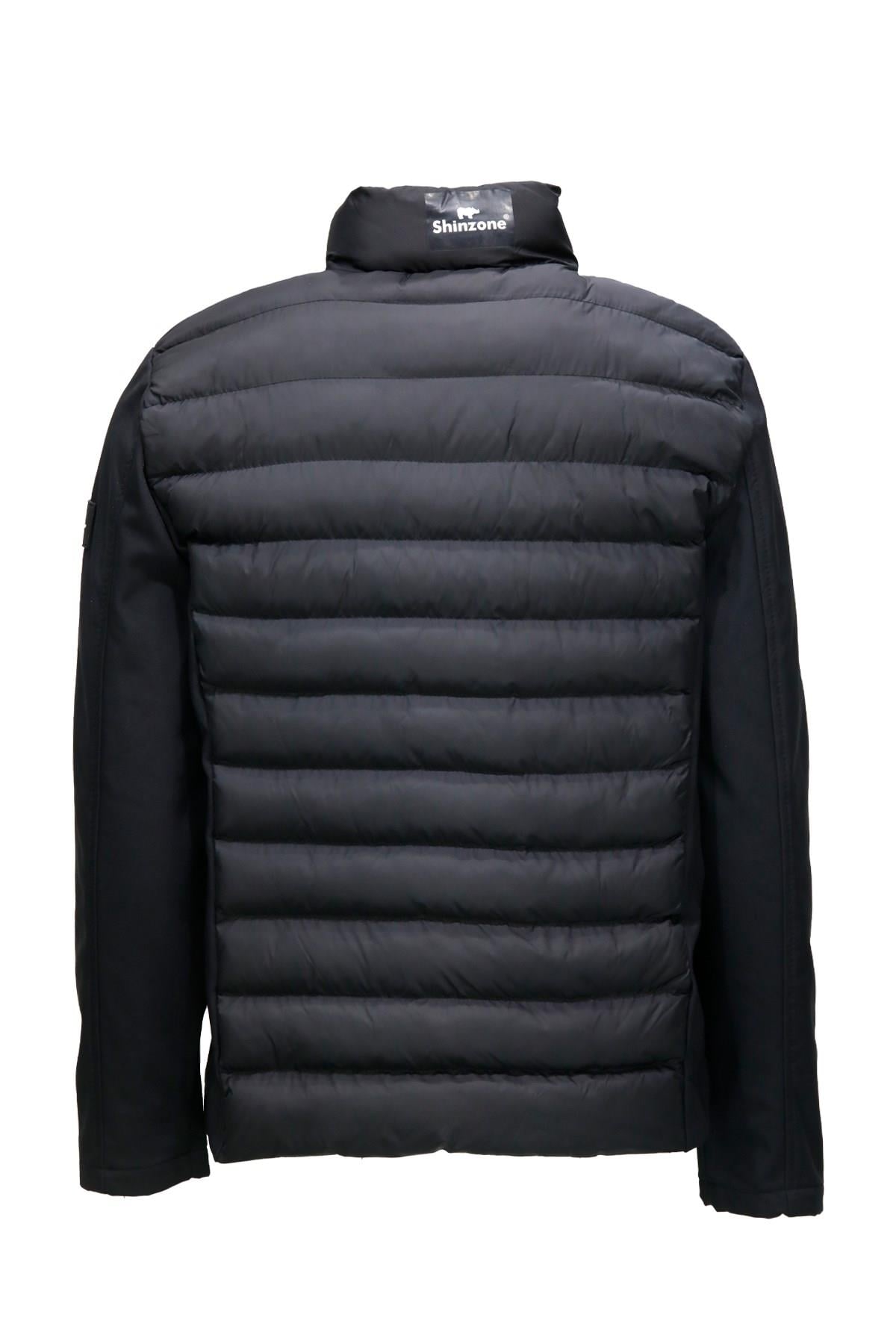MontShinzoneErkek Dikyaka Kolu Softshell Şişme Siyah Mont