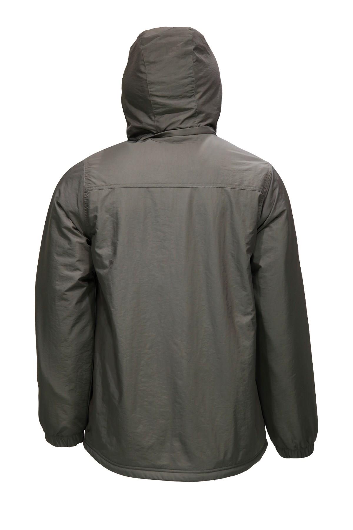 MontShinzoneErkek Kapitone Kapüşonlu içi Peluşlu Haki Mont
