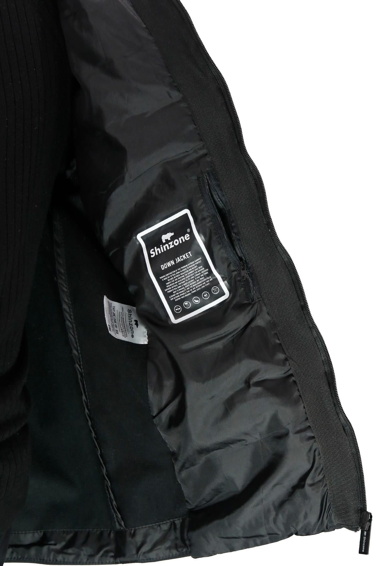 MontShinzoneErkek Kapüşonlu Softshell Önü Şişme Siyah Mont