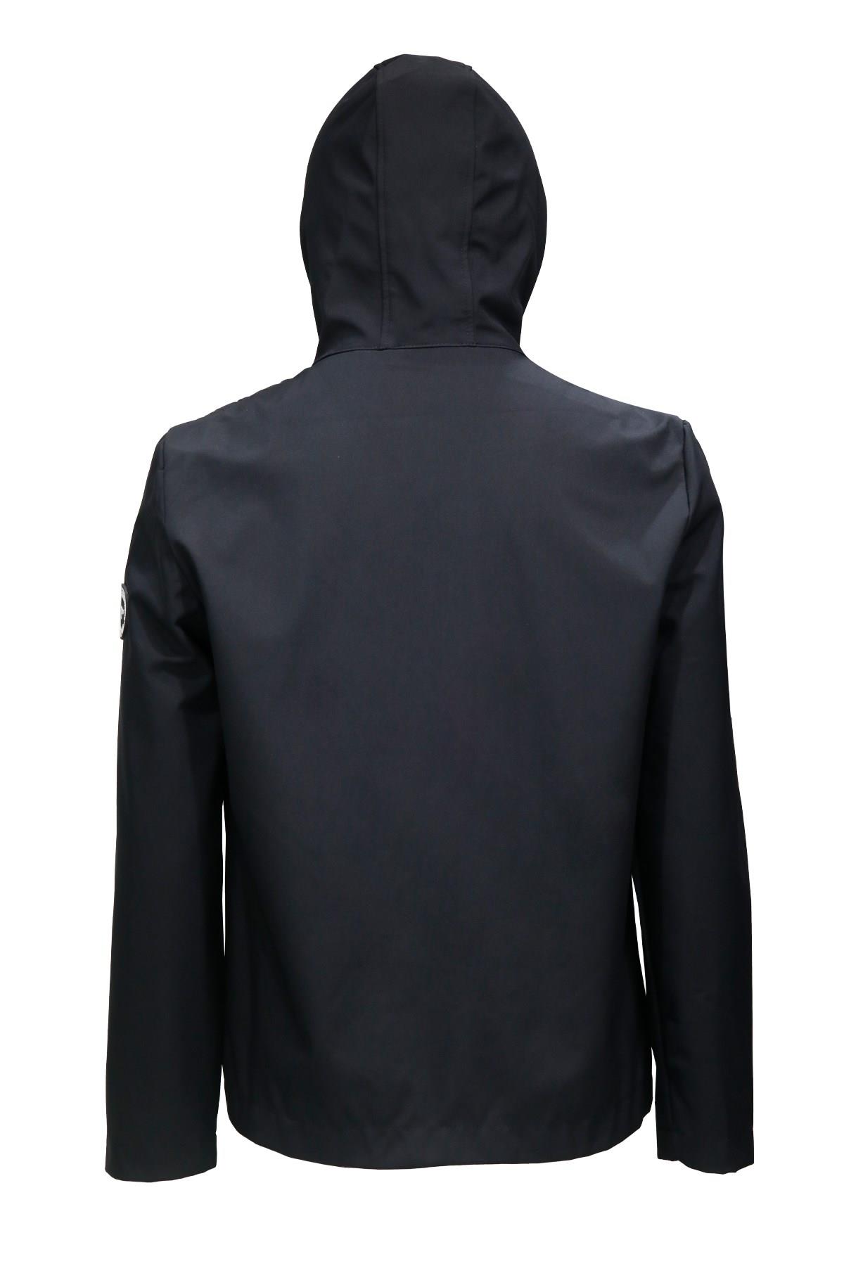 MontShinzoneErkek Kapüşonlu Softshell Önü Şişme Siyah Mont
