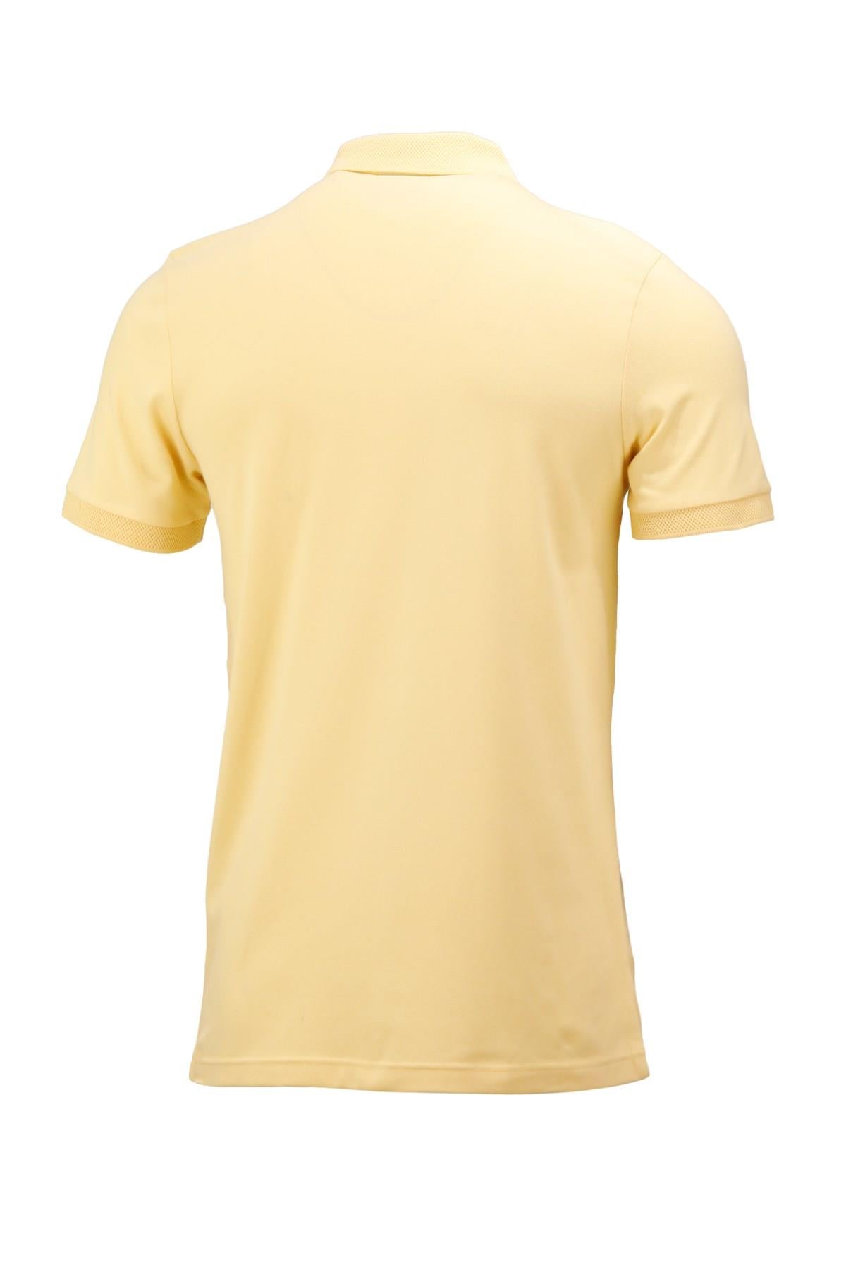 Polo Yaka T-ShirtShinzoneErkek Polo Yaka Yumuşak Dokulu, Kol Bantlı Sarı T-Shirt
