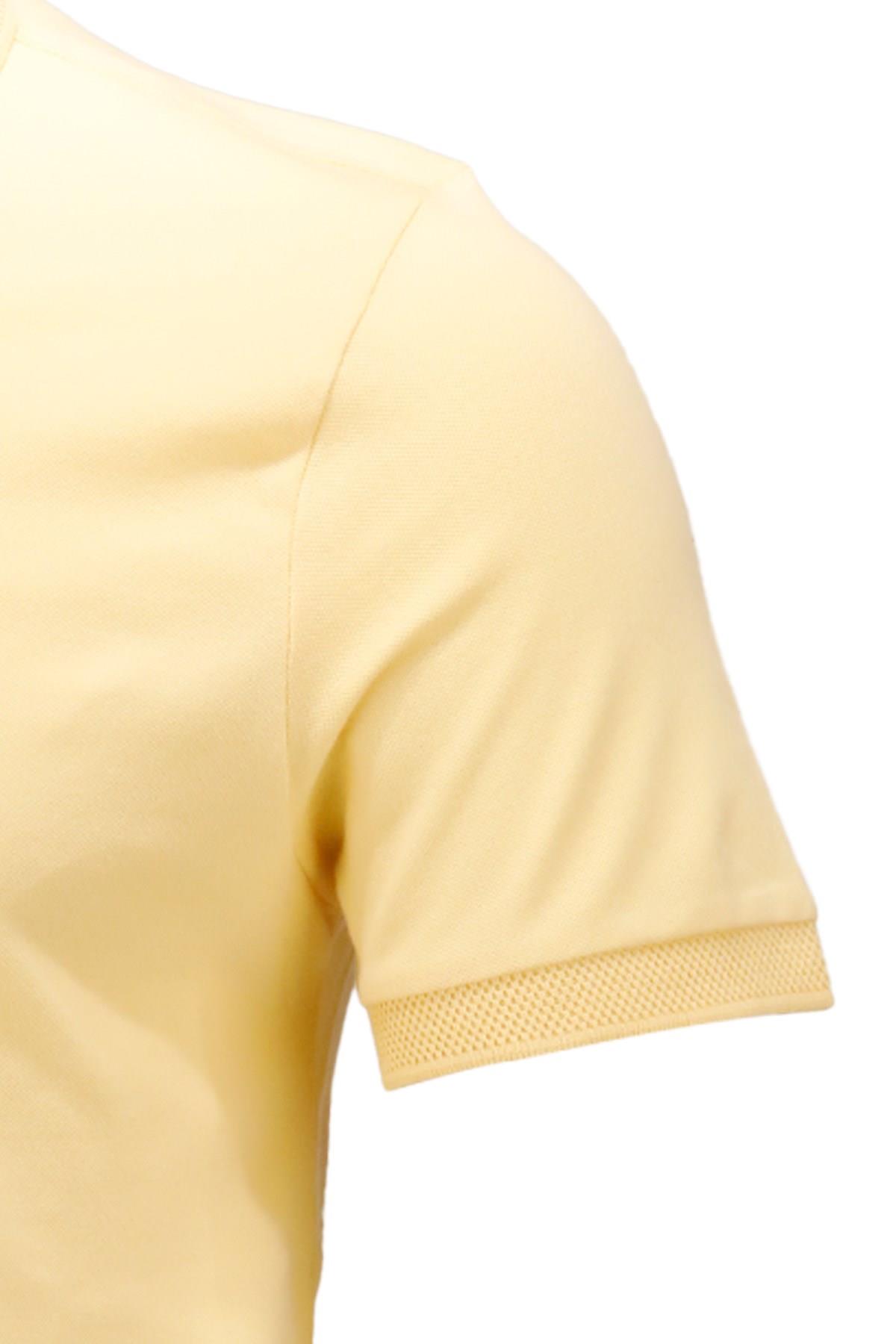 Polo Yaka T-ShirtShinzoneErkek Polo Yaka Yumuşak Dokulu, Kol Bantlı Sarı T-Shirt