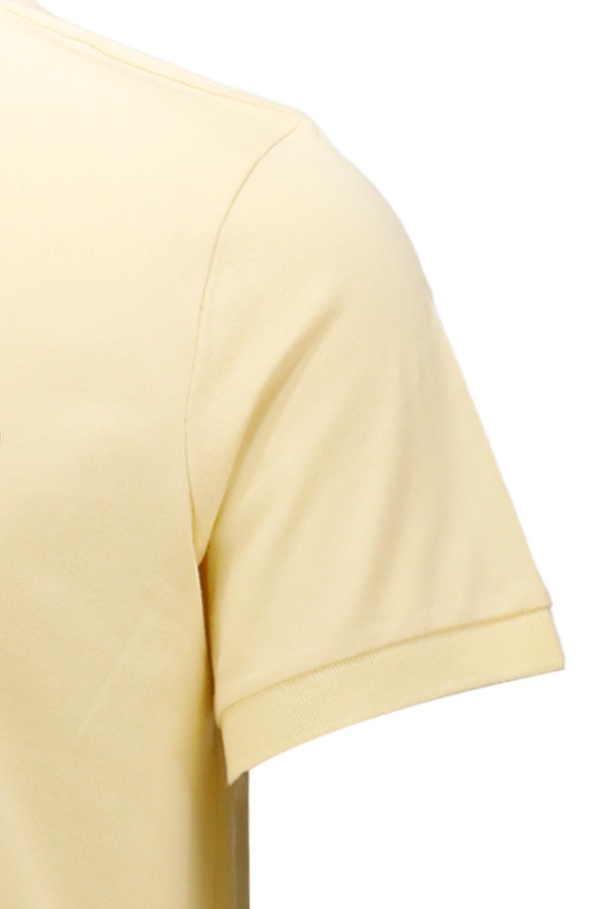 Polo Yaka T-ShirtShinzoneErkek Polo Yaka Yumuşak Dokulu, Kol Bantlı Sarı T-Shirt