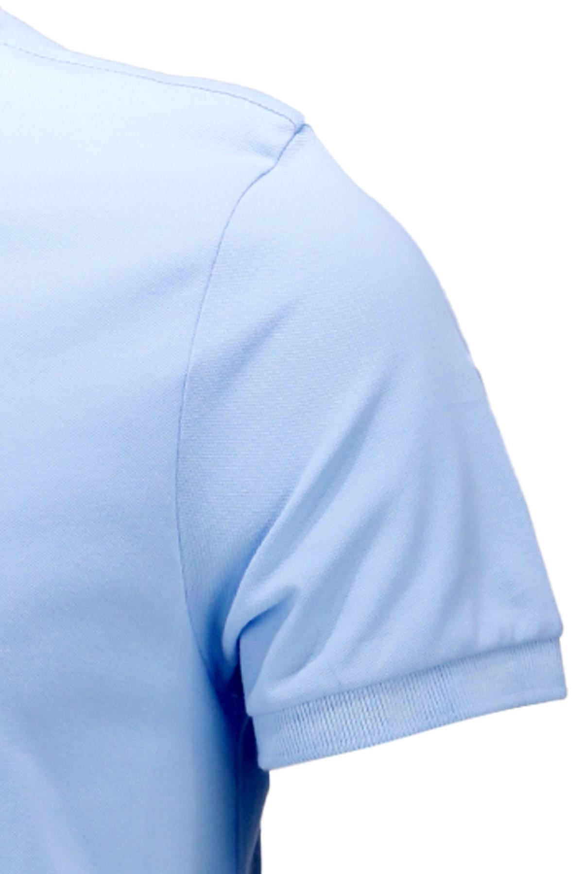 Polo Yaka T-ShirtShinzoneErkek Polo Yaka Yumuşak Dokulu, Kol Bantlı Bebe Mavisi T-Shirt
