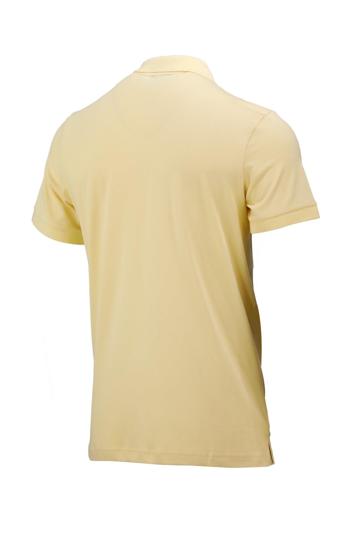 Polo Yaka T-ShirtShinzoneErkek Polo Yaka Yumuşak Dokulu, Kol Bantlı Sarı T-Shirt