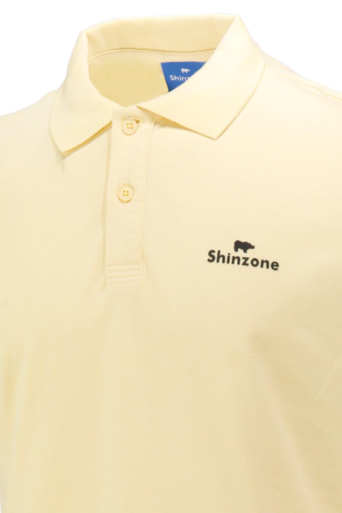 Polo Yaka T-ShirtShinzoneErkek Polo Yaka Yumuşak Dokulu, Kol Bantlı Sarı T-Shirt