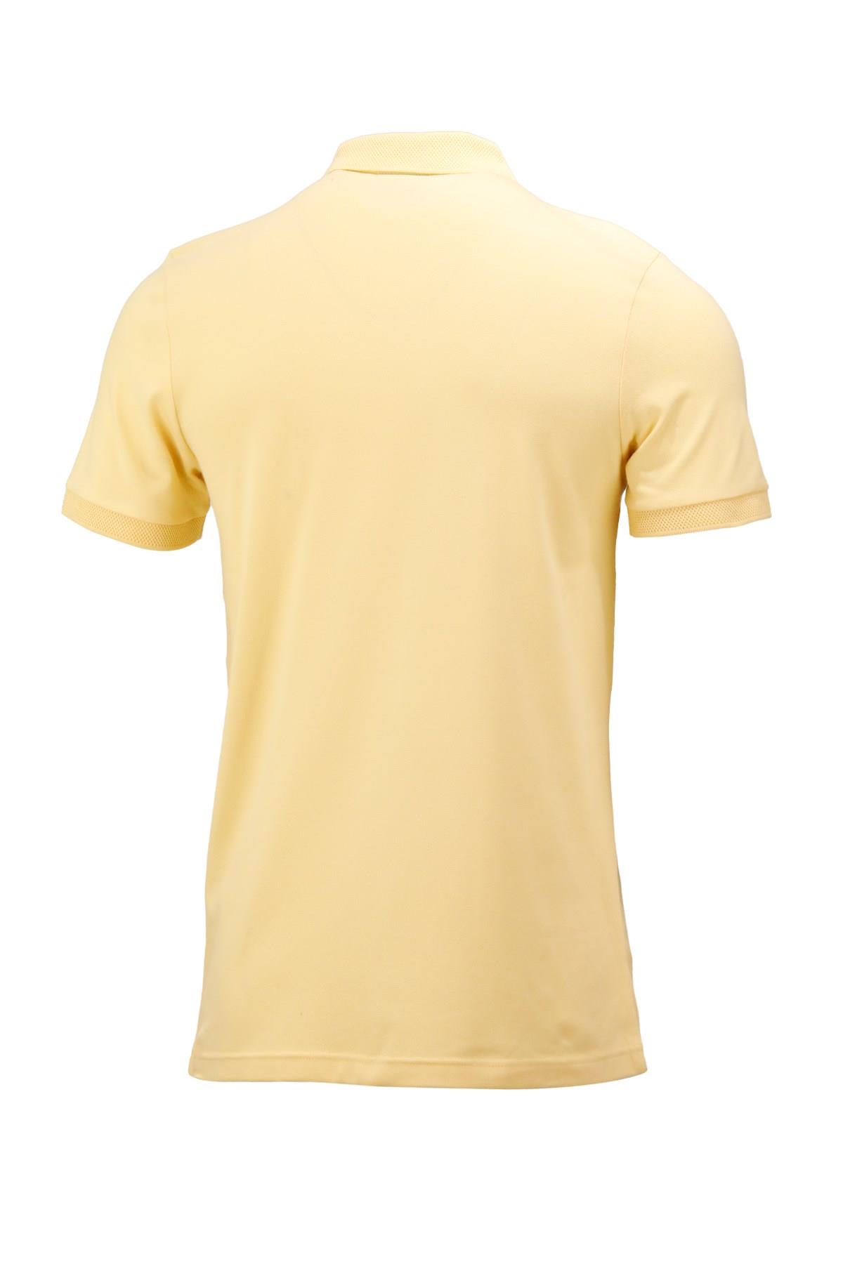 Polo Yaka T-ShirtShinzoneErkek Polo Yaka Yumuşak Dokulu, Kol Bantlı Sarı T-Shirt