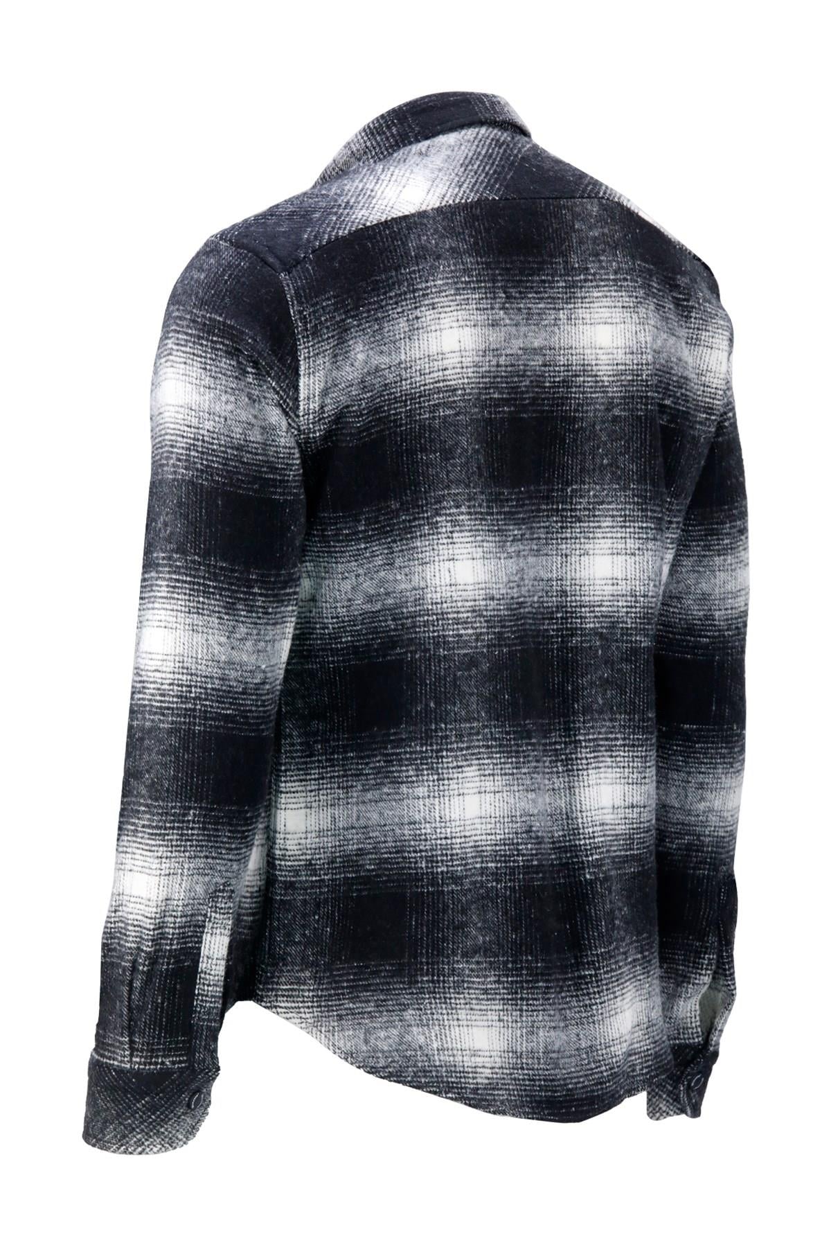 GömlekShinzoneErkek Ragular Fit Çift Cep Çıtçıtlı Oduncu Siyah Gömlek