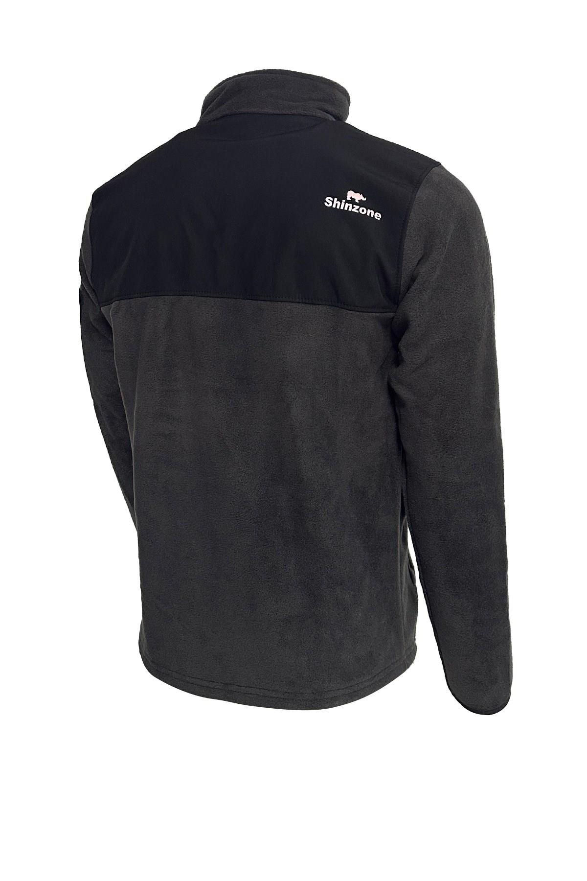 SweatshirtShinzoneErkek Regular Fit Fermuarlı Cepli Battal Büyük Beden Polar Füme Sweatshirt