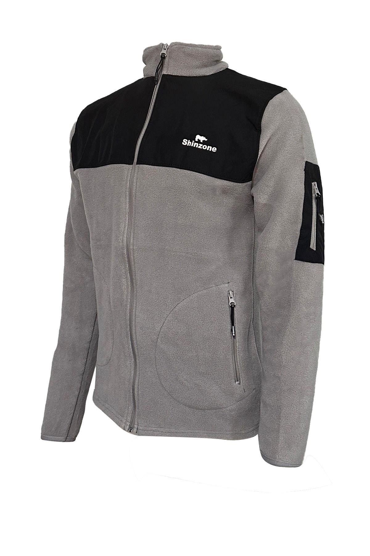 SweatshirtShinzoneErkek Regular Fit Fermuarlı Cepli Battal Büyük Beden Polar Gri Sweatshirt