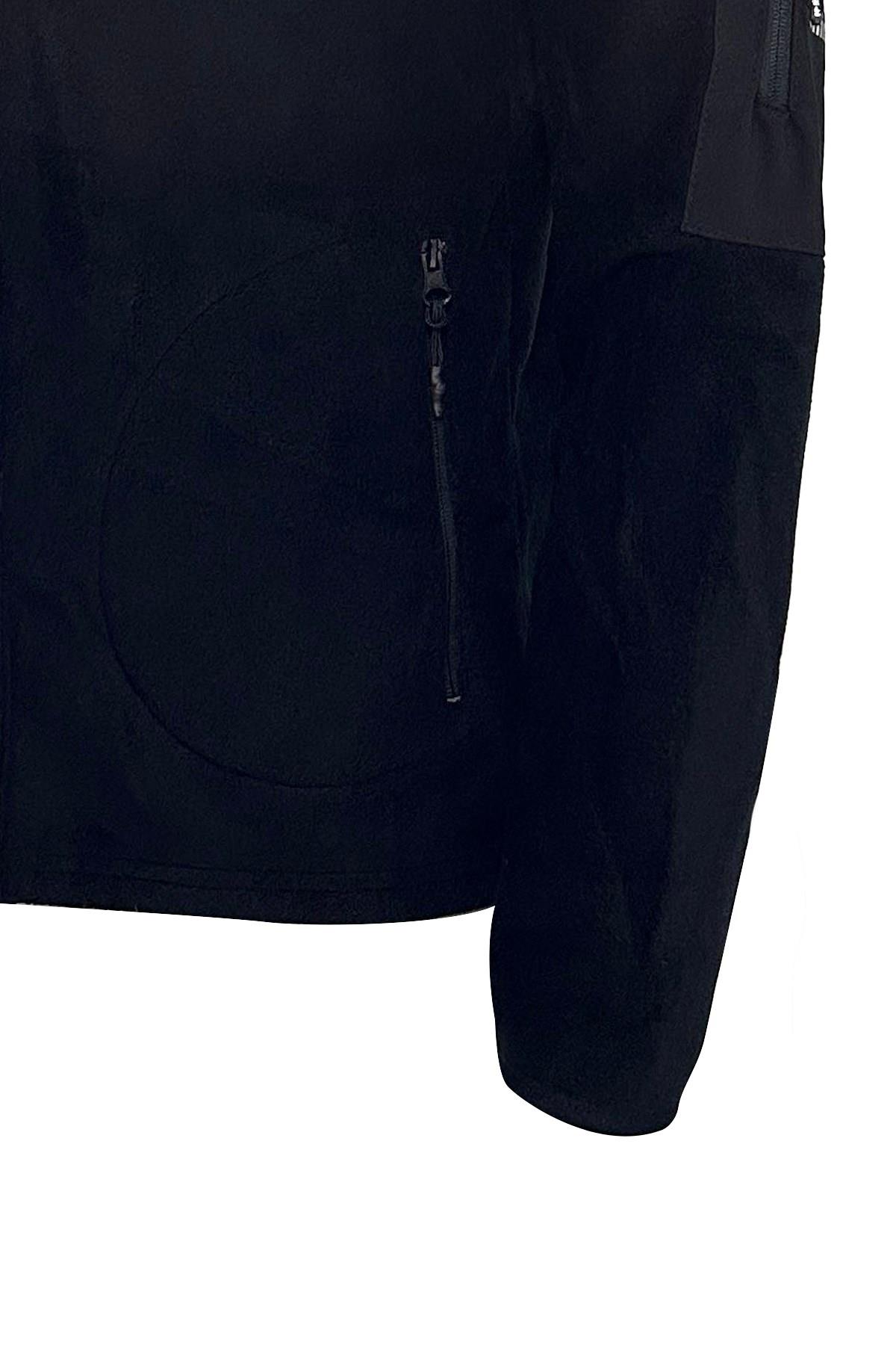 SweatshirtShinzoneErkek Regular Fit Fermuarlı Cepli Battal Büyük Beden Polar Siyah Sweatshirt