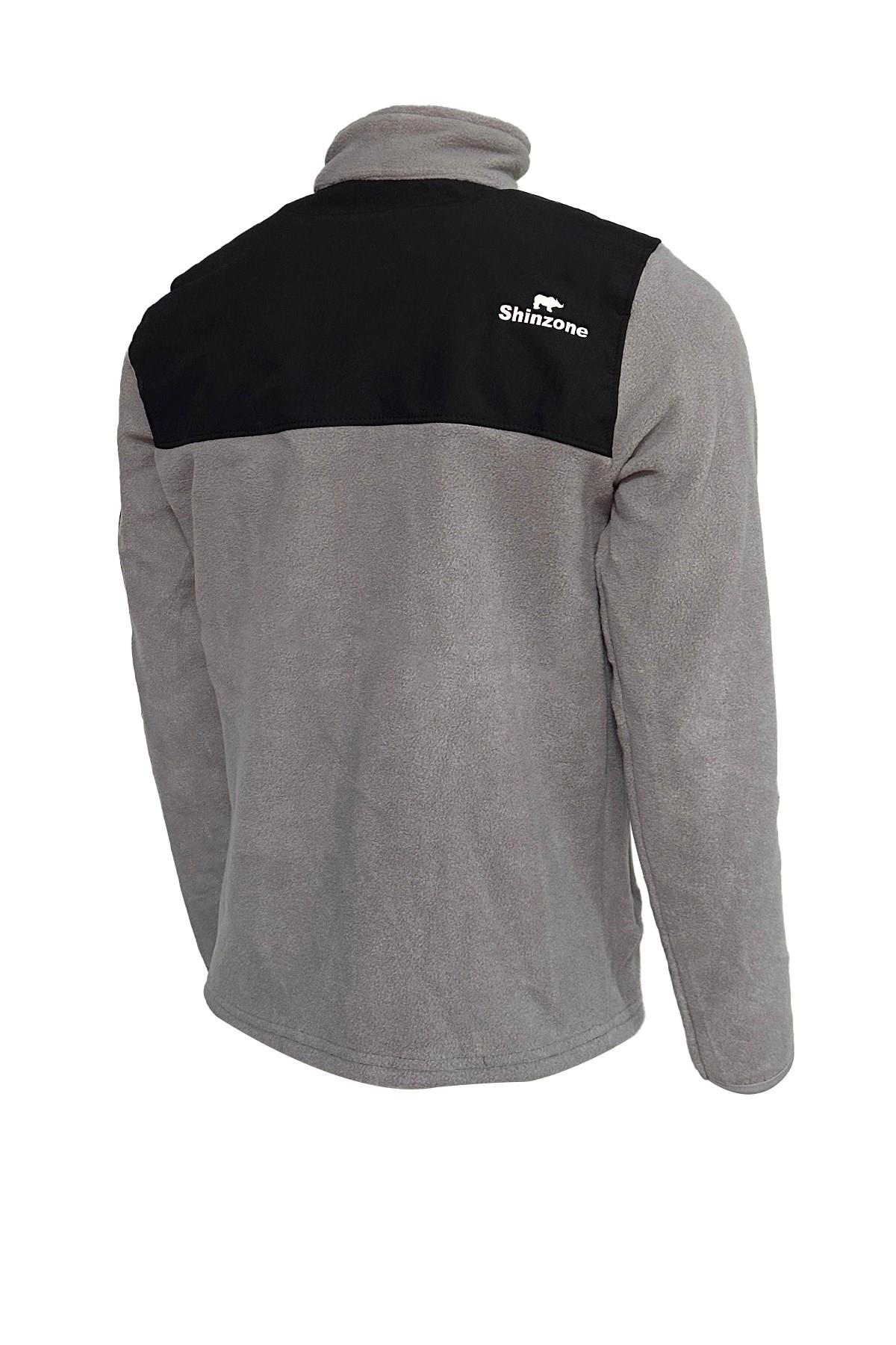 SweatshirtShinzoneErkek Regular Fit Fermuarlı Cepli Battal Büyük Beden Polar Gri Sweatshirt