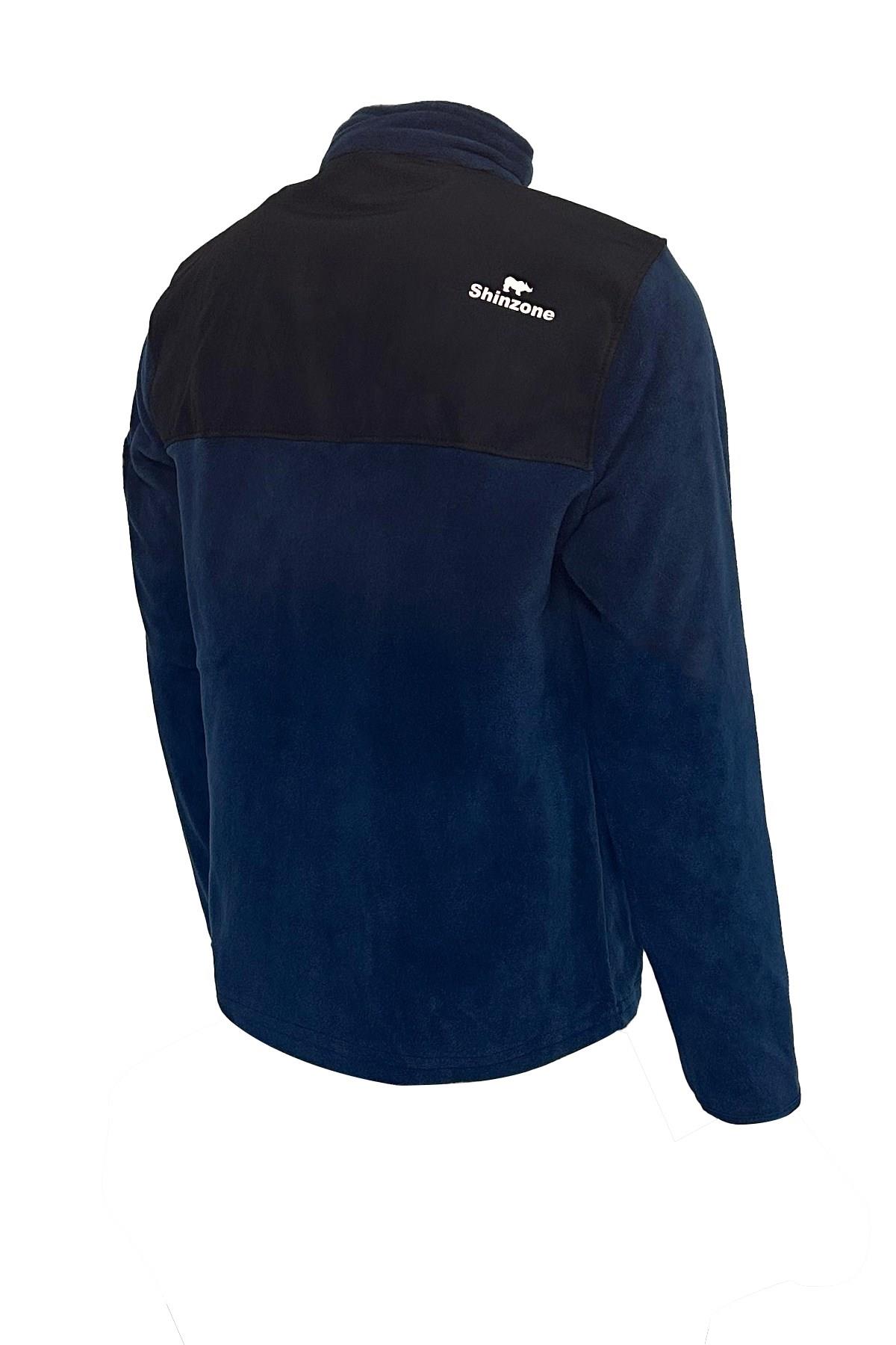 SweatshirtShinzoneErkek Regular Fit Fermuarlı Cepli Battal Büyük Beden Polar Lacivert Sweatshirt