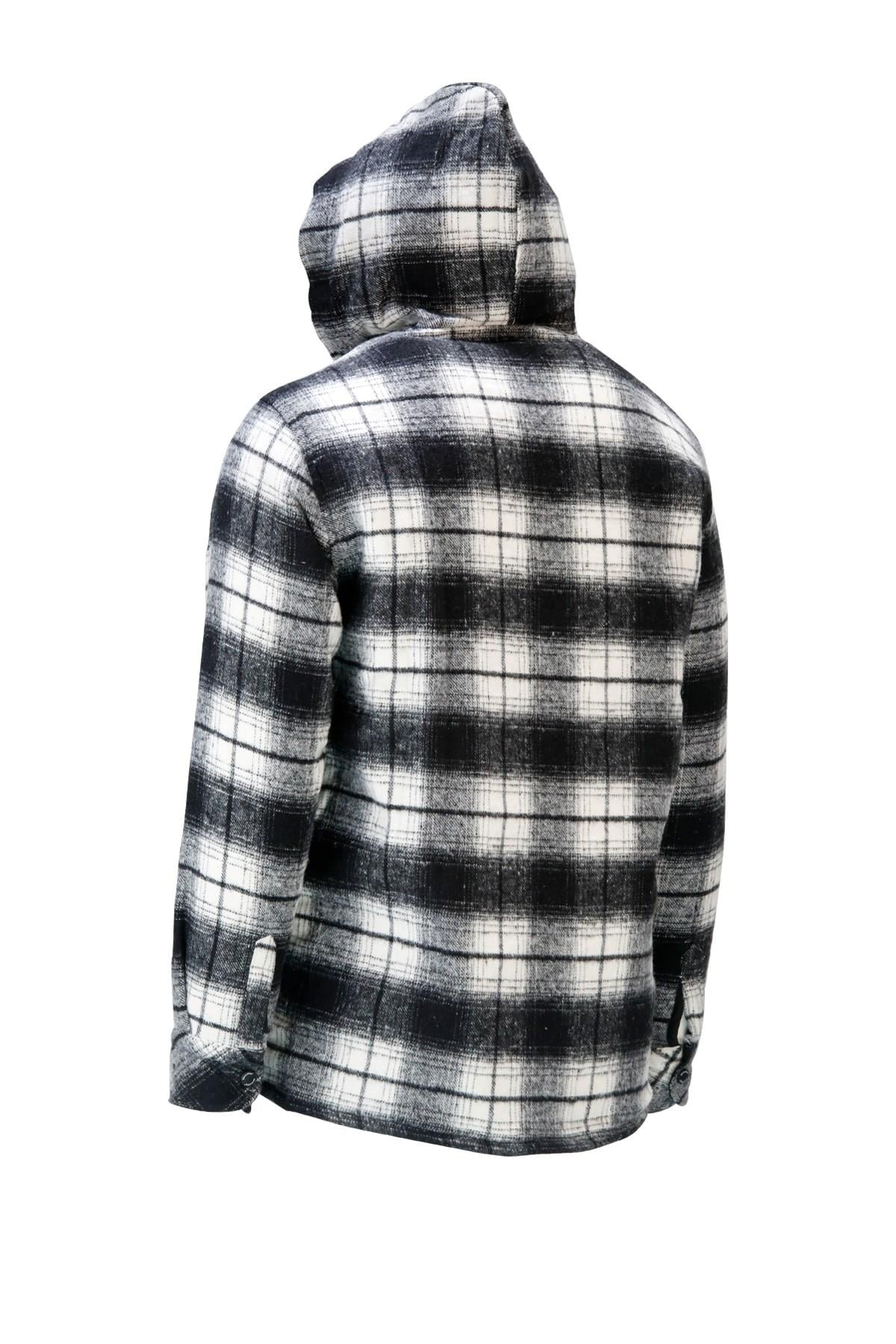 GömlekShinzoneErkek Regular Fit Kapitoneli Kapüşonlu Çıtçıtlı Oduncu Siyah Gömlek
